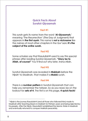 Surah 75 - Suratul-Qiyaamah & The Miraculous Signs: Tafseer & Arabic Workbook