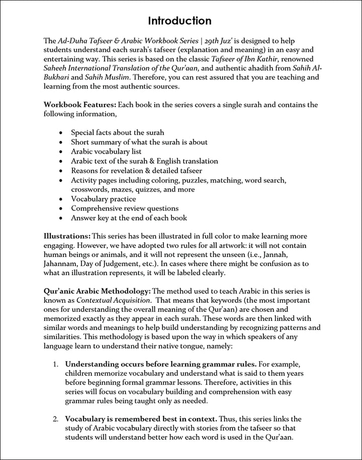Surah 71 - Suratu-Nooh & The Du'aa of Destruction: Tafseer & Arabic Workbook