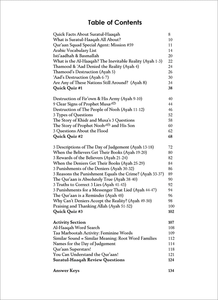 Surah 69 - Suratul-Haaqah &The Cursed Nations: Tafseer & Arabic Workbook