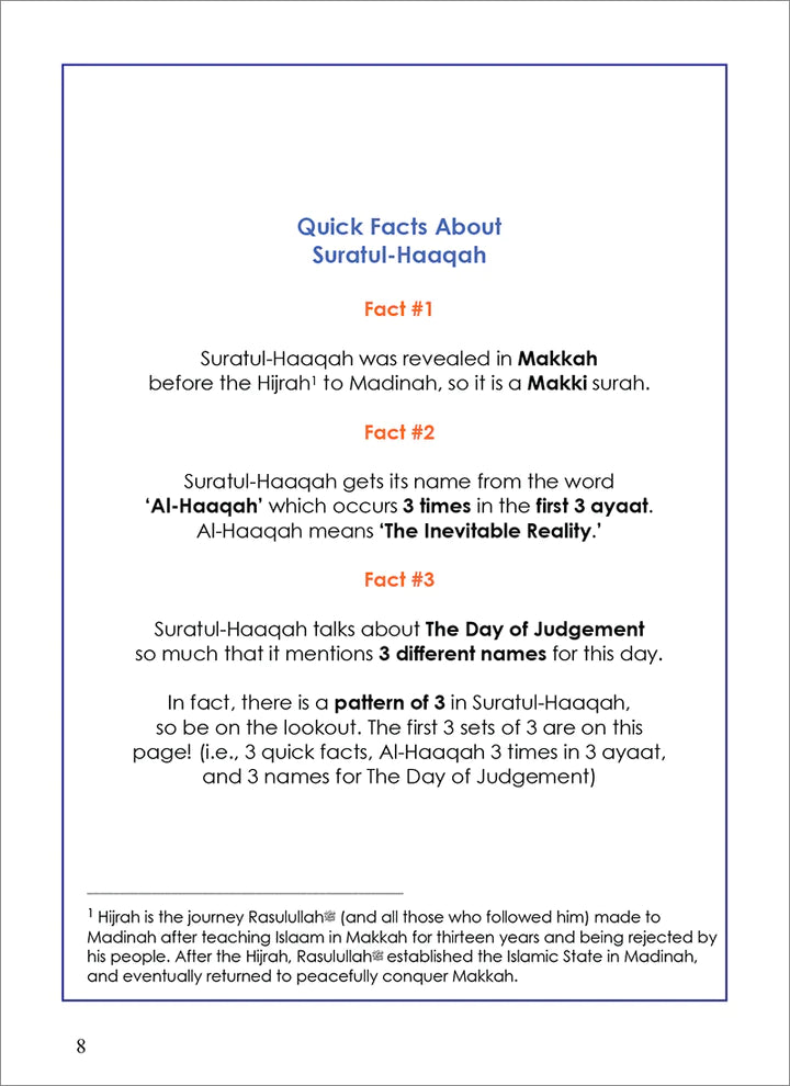 Surah 69 - Suratul-Haaqah &The Cursed Nations: Tafseer & Arabic Workbook
