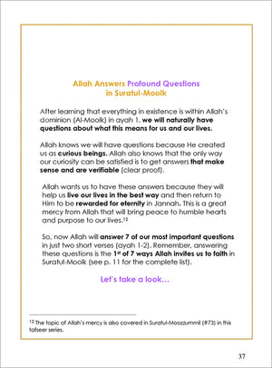 Surah 67 - Suratul-Moolk & The Seven Invitations: Tafseer & Arabic Workbook