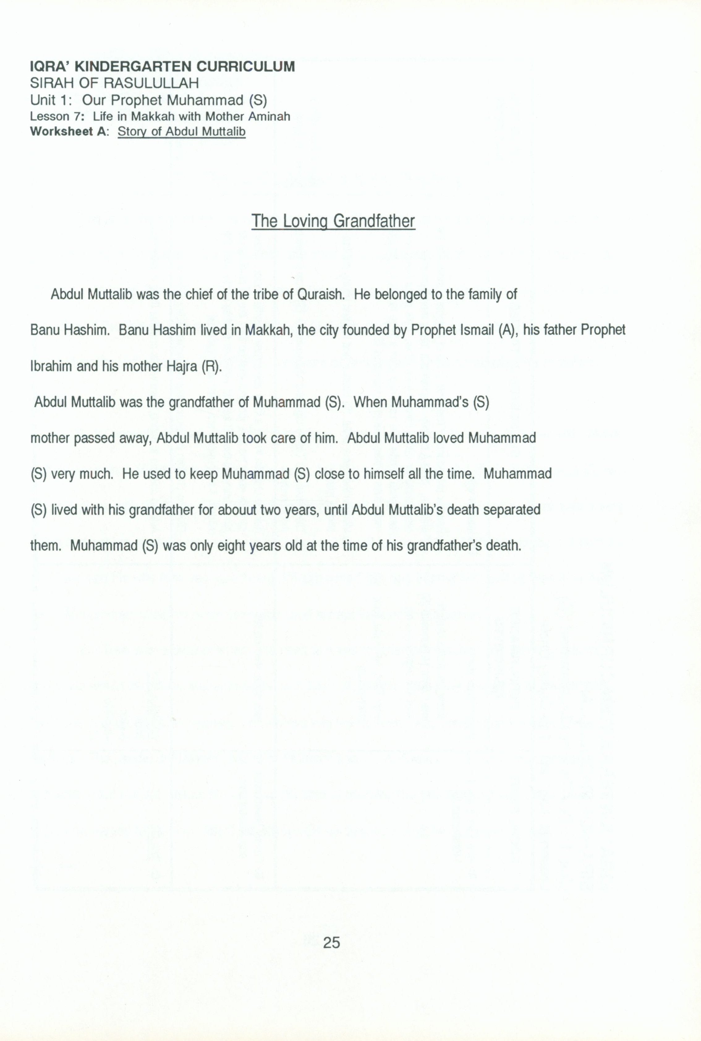 IQRA' Kindergarten Curriculum Volume 2 - Sirah of Rasulullah