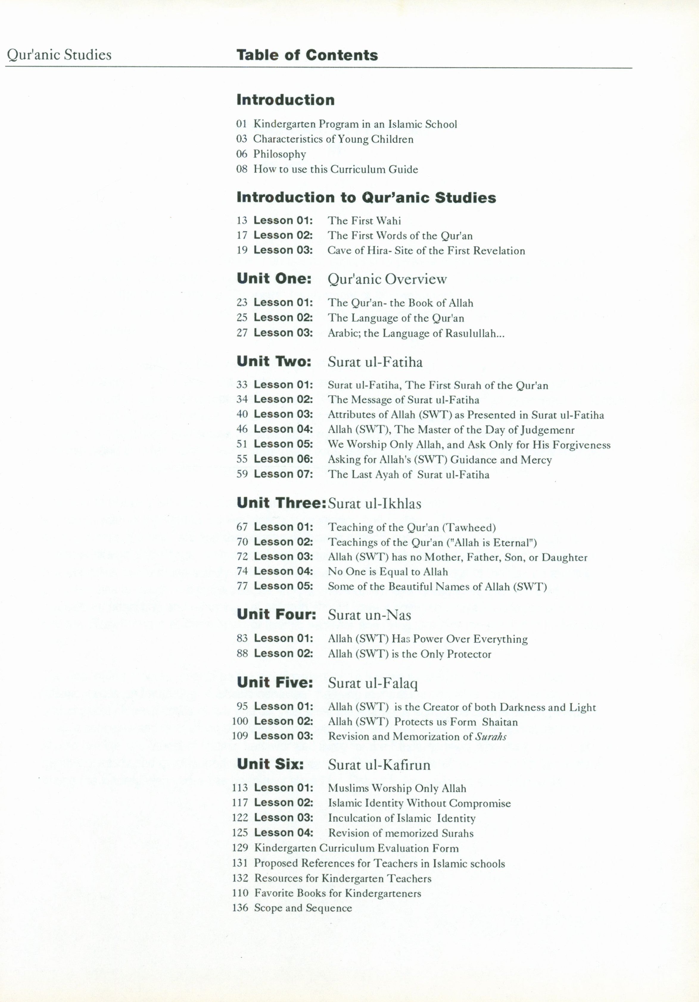 IQRA' Kindergarten Curriculum Volume 3 - Qur'anic Studies