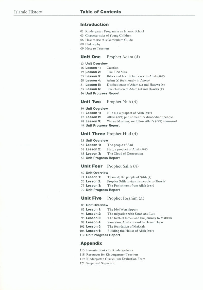 IQRA' Kindergarten Curriculum Volume 1 - Islamic History