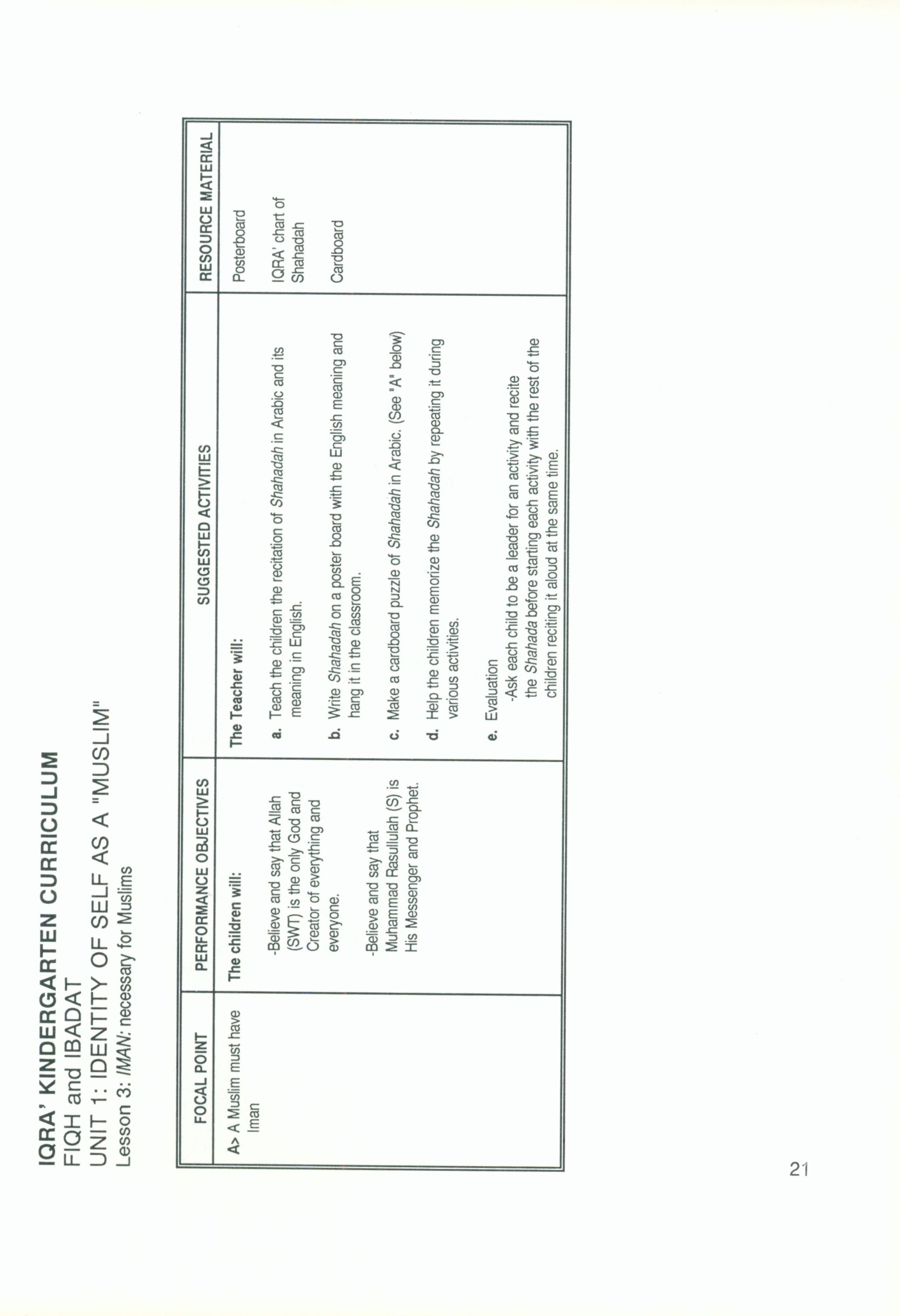 IQRA' Kindergarten Curriculum Volume 4 - Fiqh & Ibadat