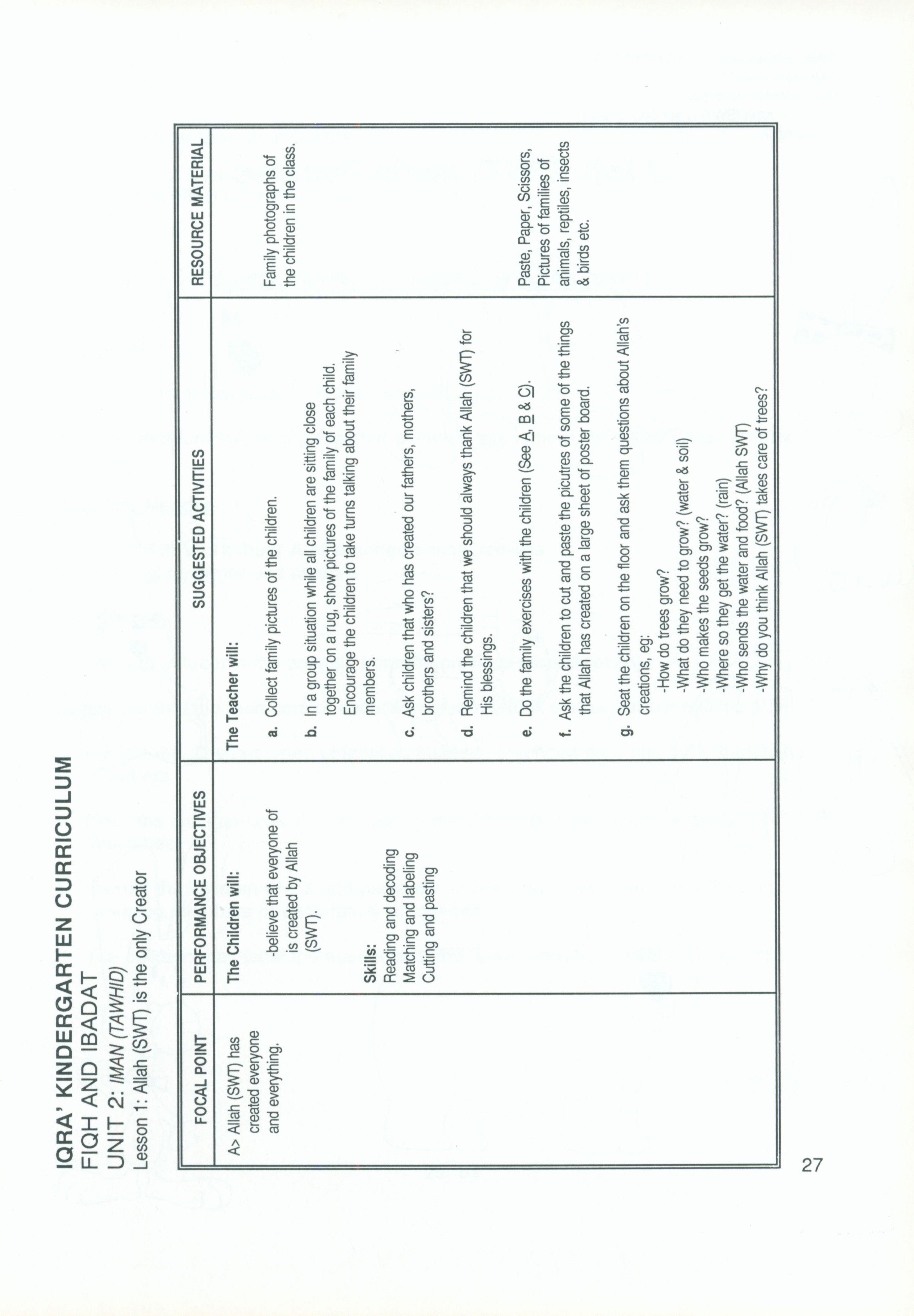 IQRA' Kindergarten Curriculum Volume 4 - Fiqh & Ibadat