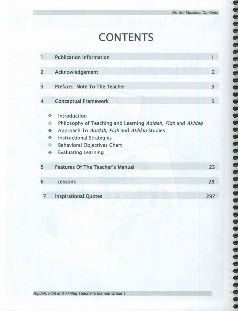 We Are Muslims Teacher Book Grade 1