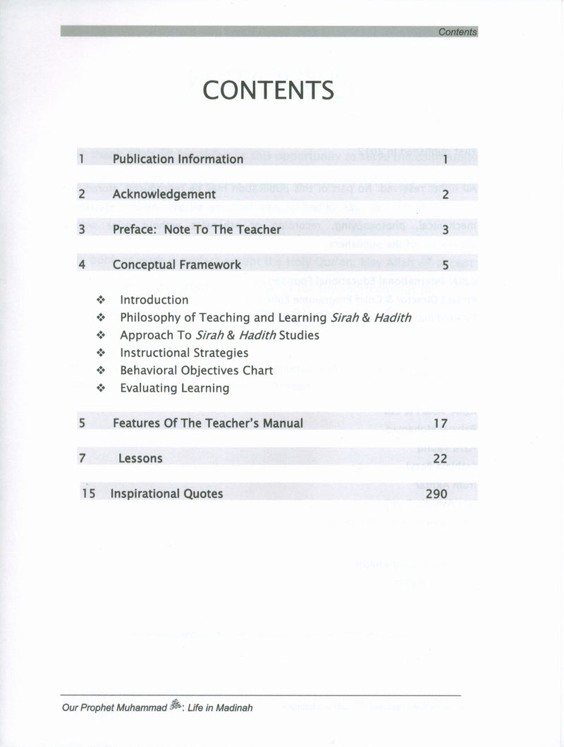 Sirah of our Prophet Grade 3: Teacher's Manual
