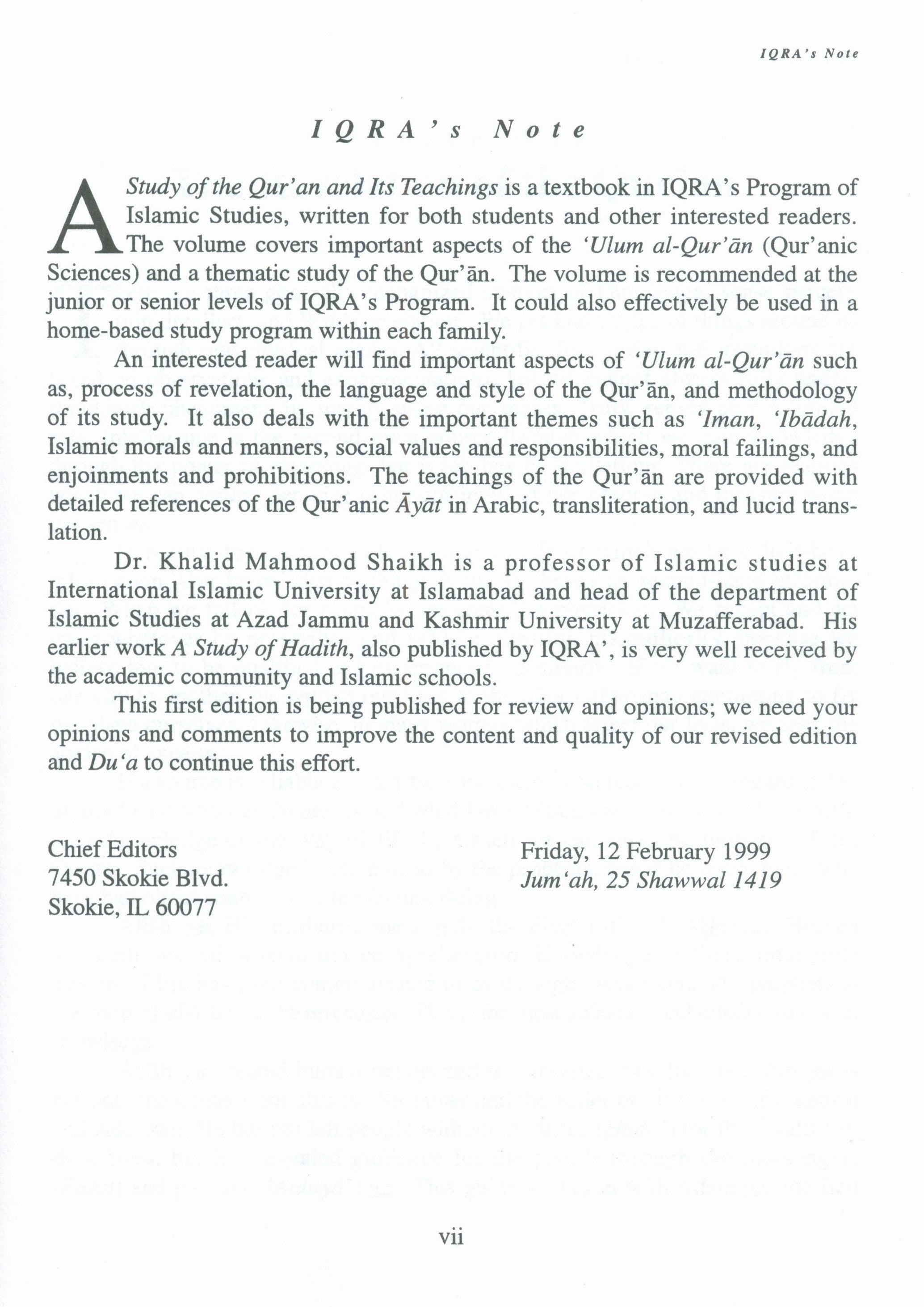 Study of the Quran & Its Teachings