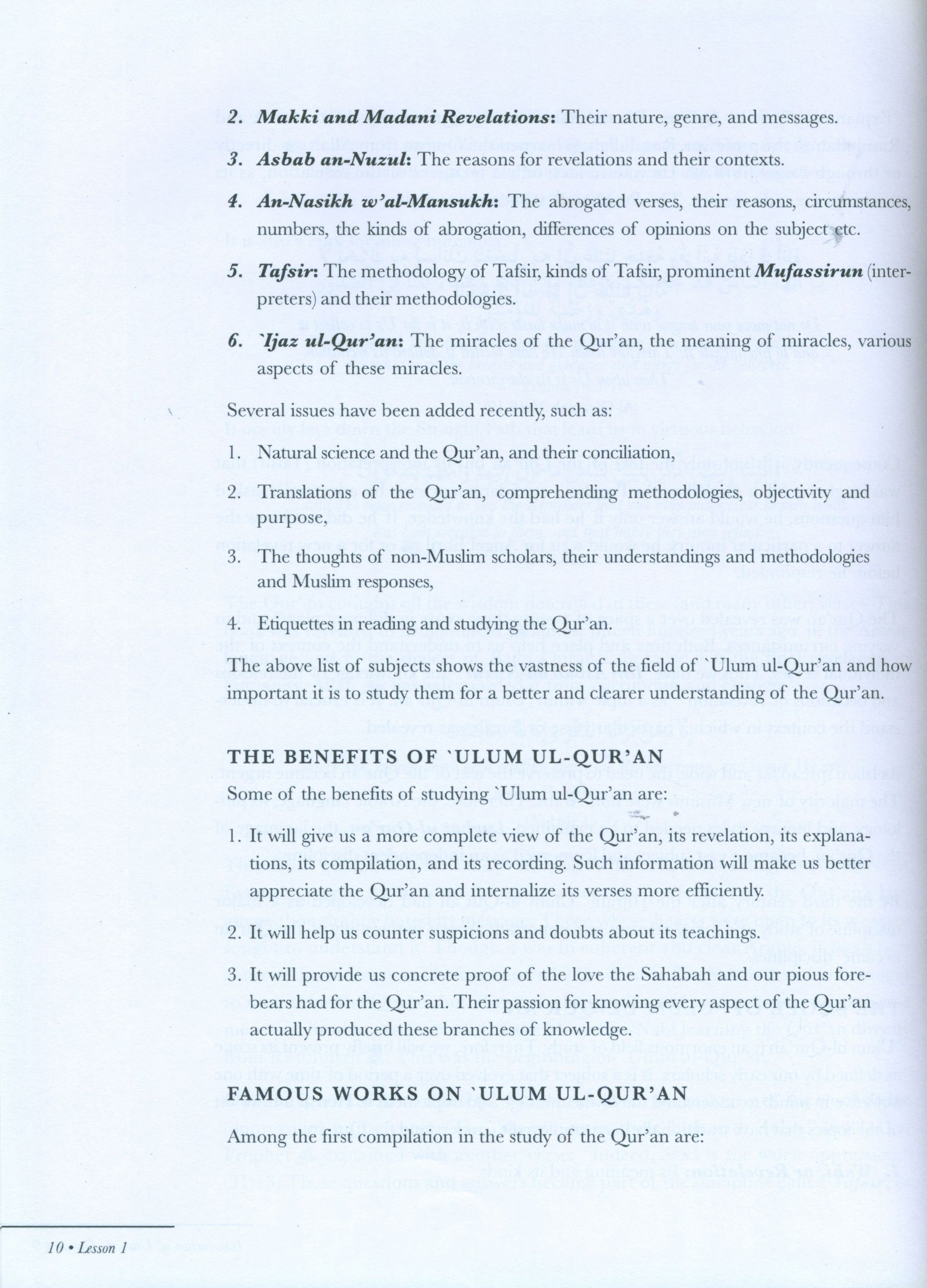 Quranic Science-Ulum ul Quran