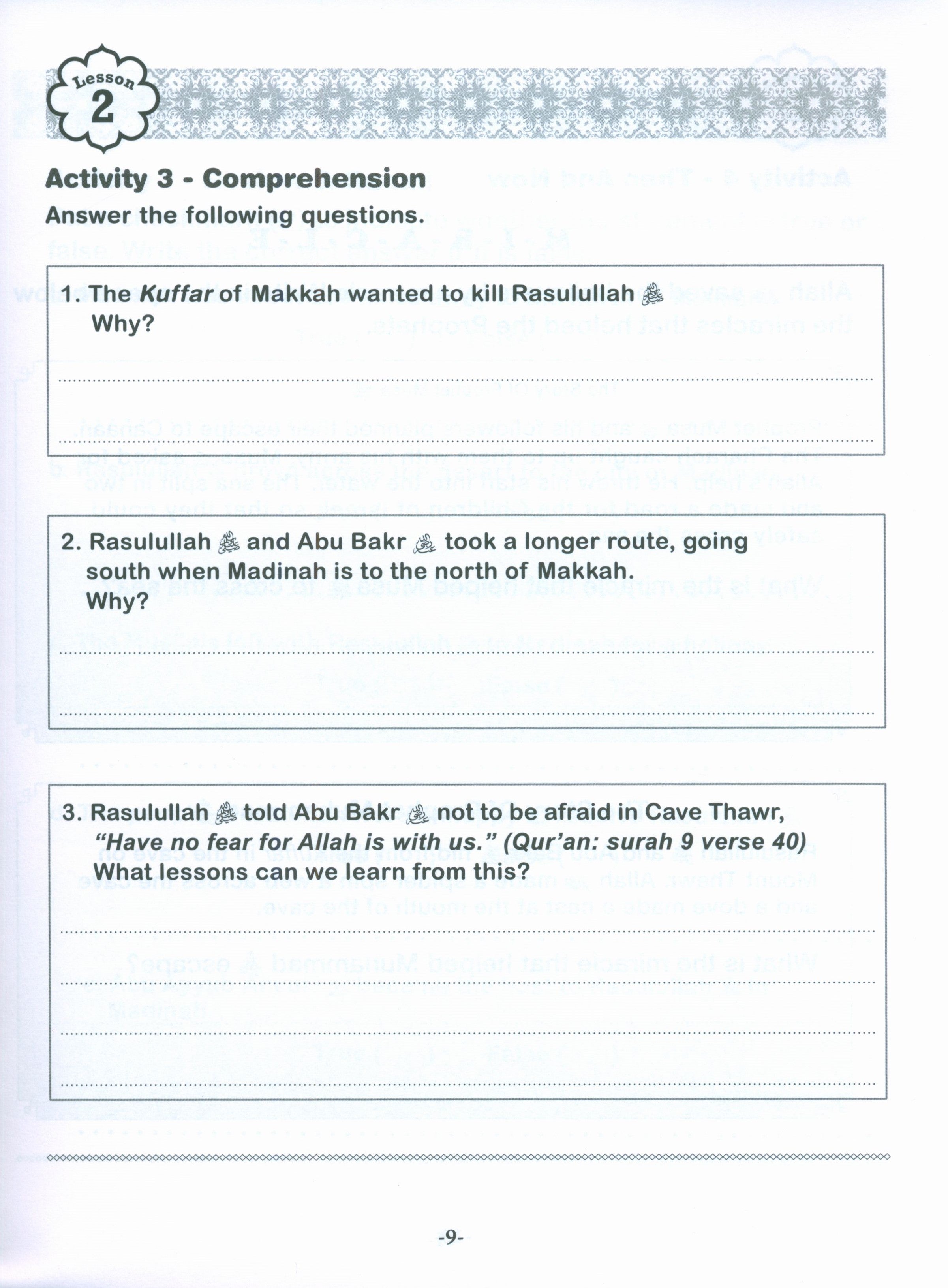 Sirah of our Prophet Grade 3: Workbook