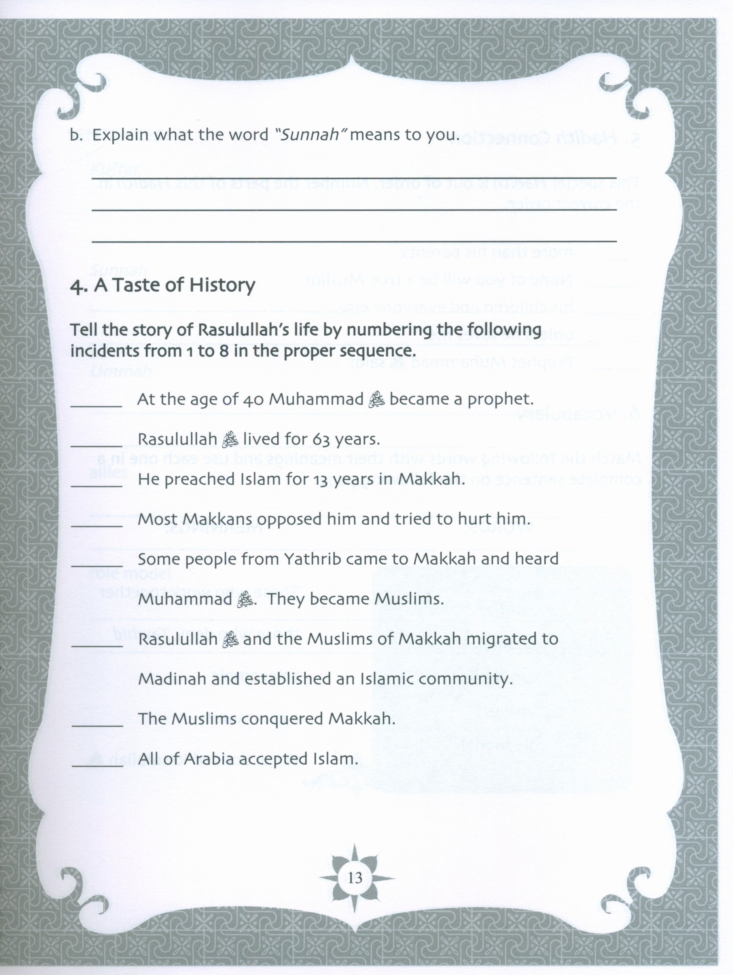 Sirah of our Prophet Grade 5: Workbook