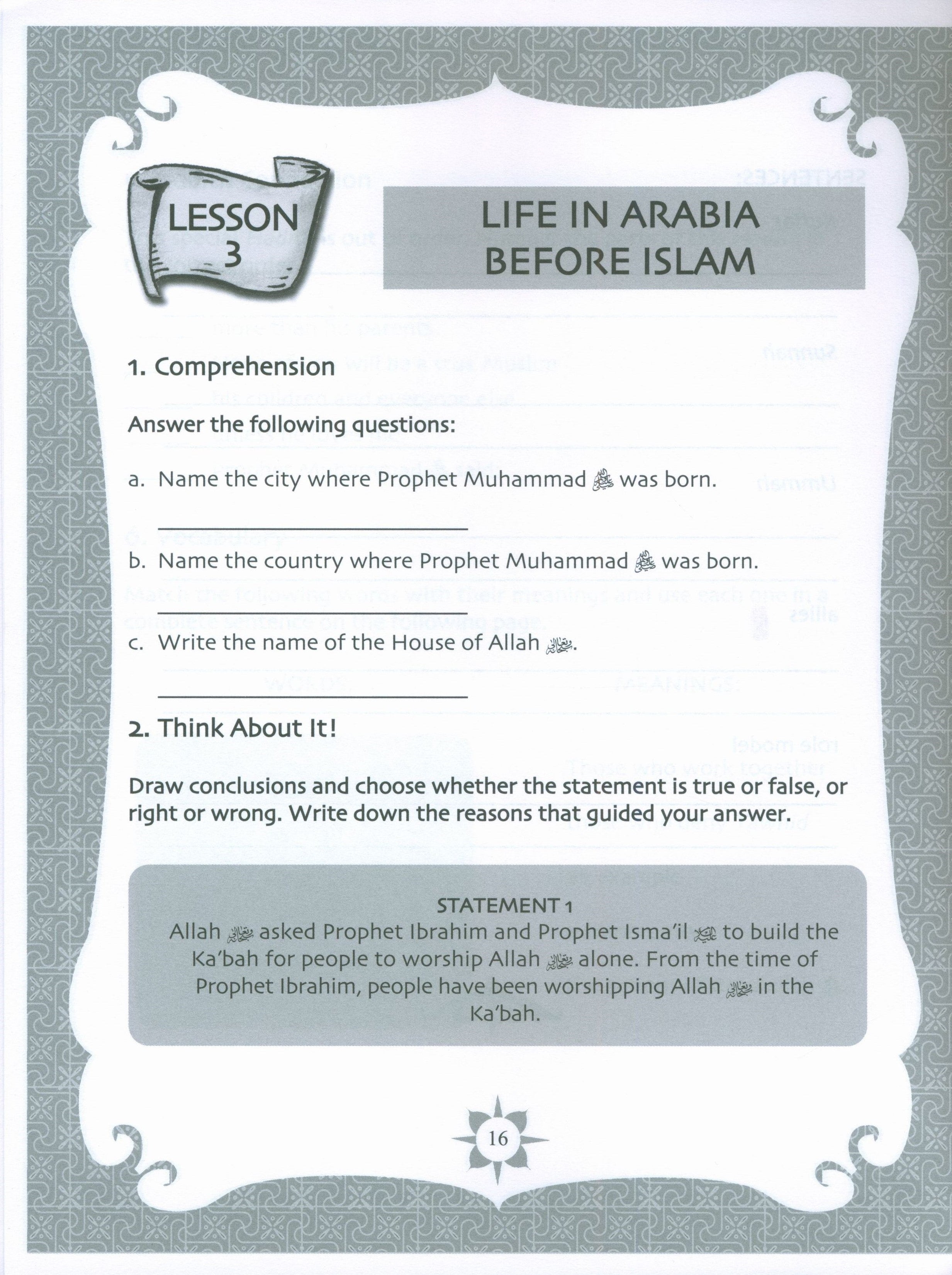 Sirah of our Prophet Grade 5: Workbook