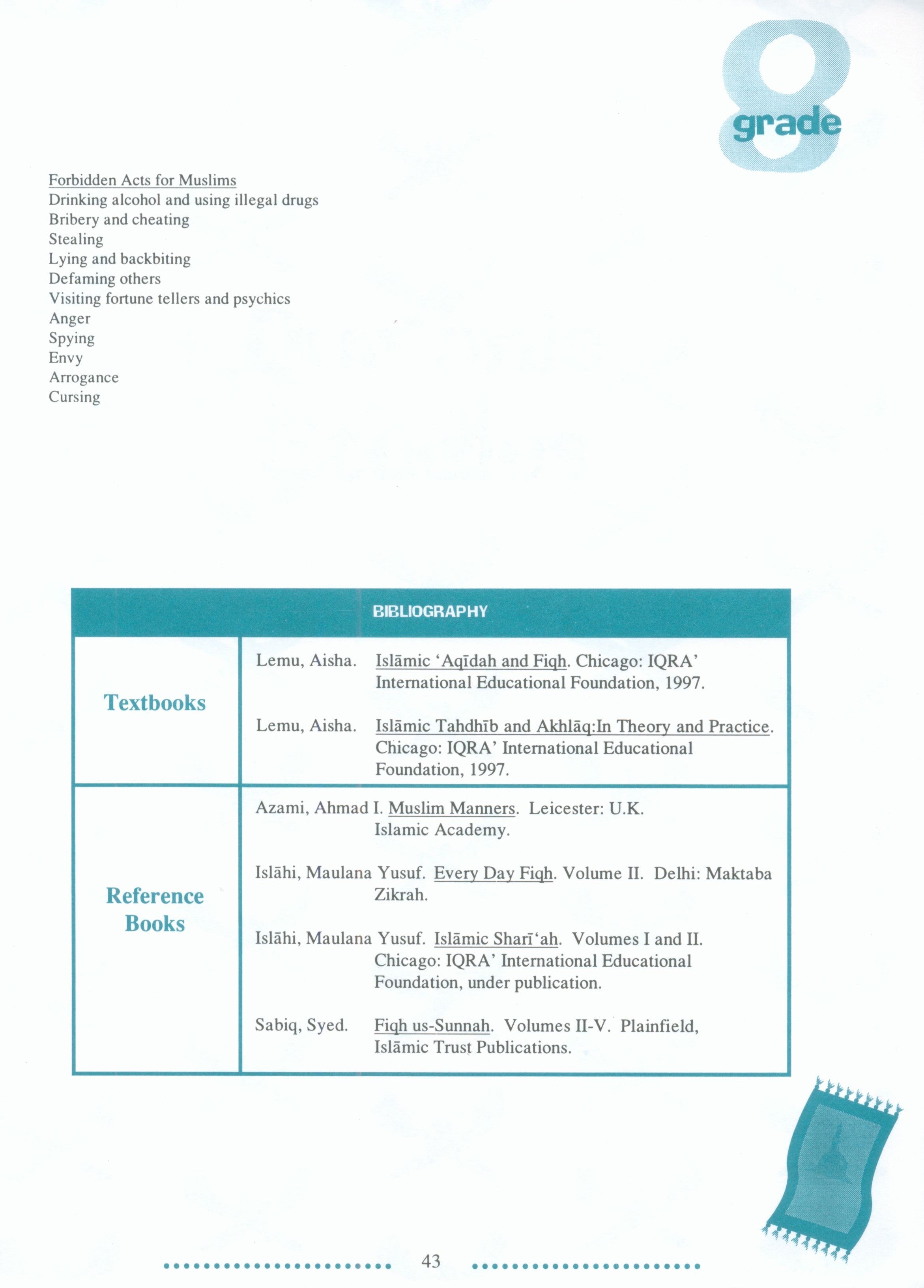 IQRA' Junior High School Curriculum for Islamic Studies - Grades 7 & 8
