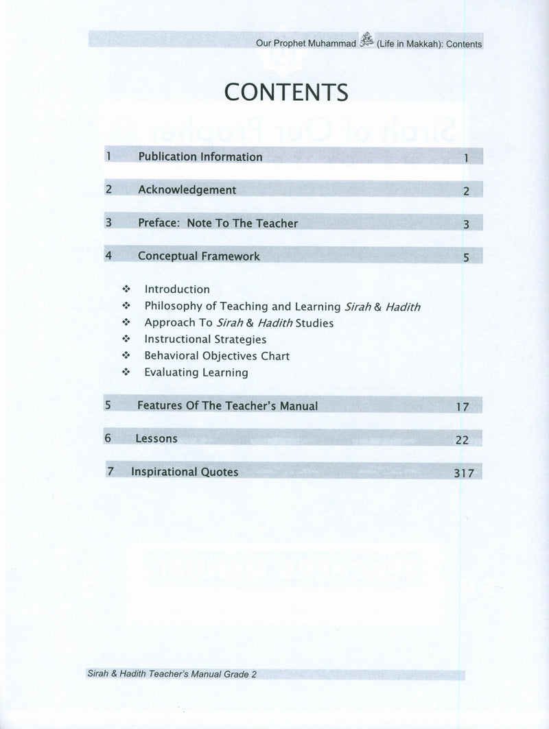 Sirah of our Prophet Grade 2: Teacher's Manual