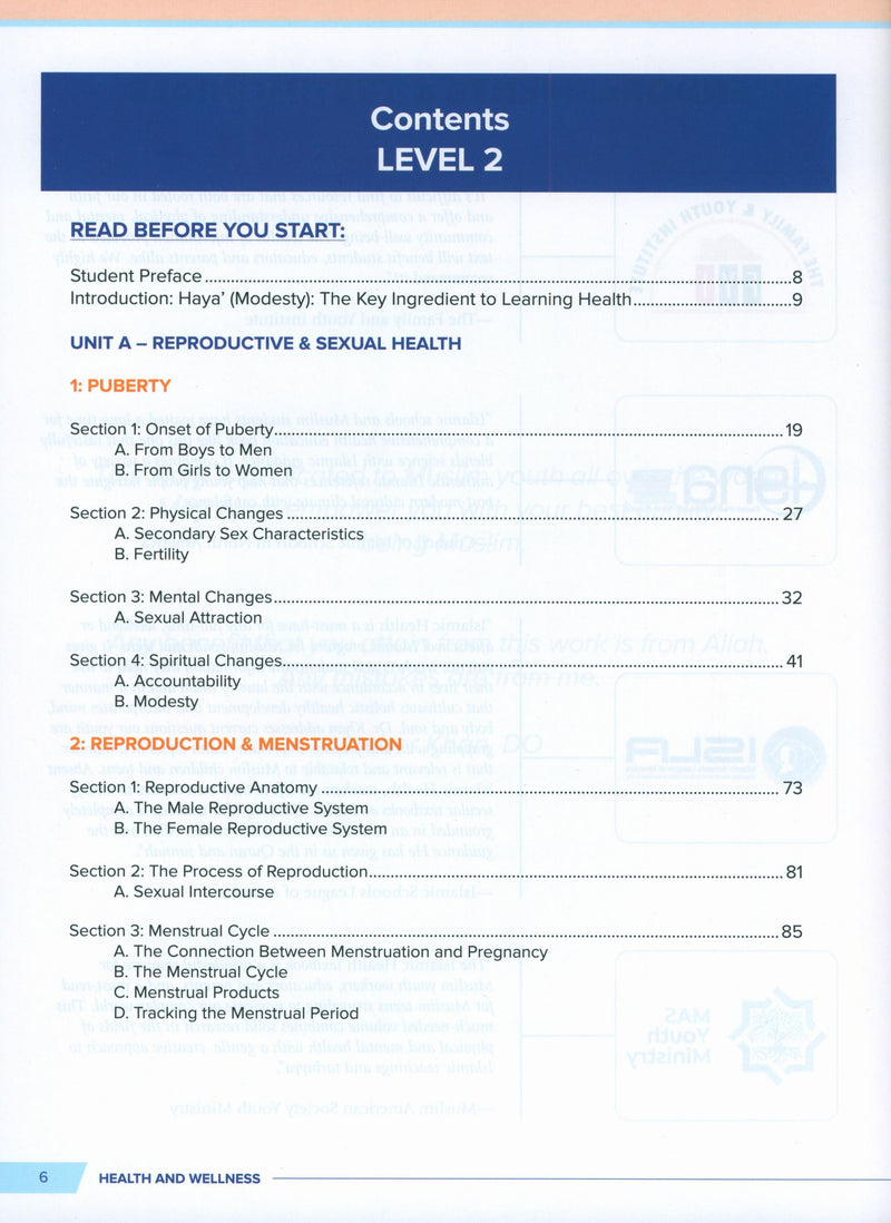 Health and Wellness (From an Islamic  Perspective) Leve 2