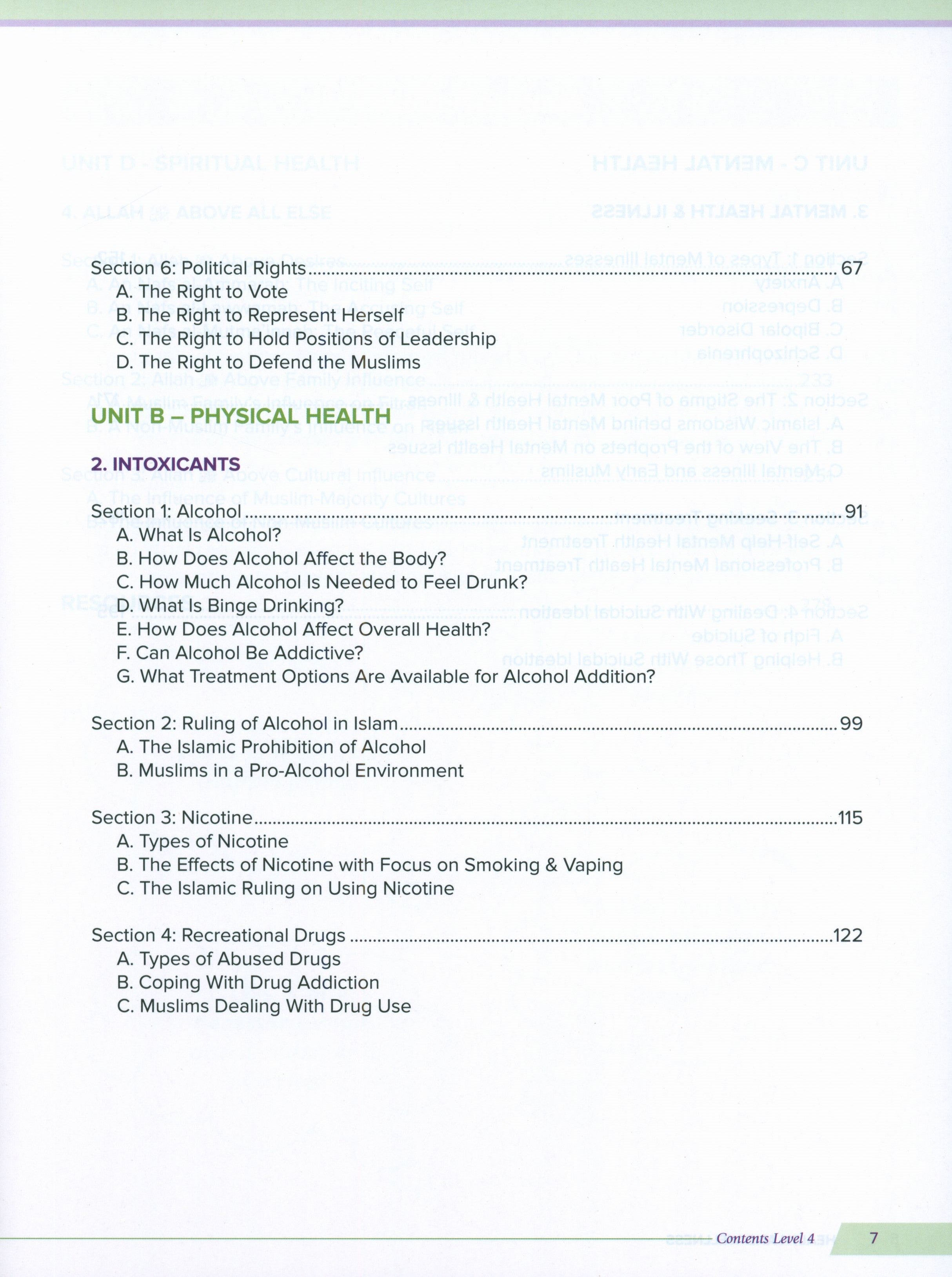 Health and Wellness (From an Islamic  Perspective) Leve 4