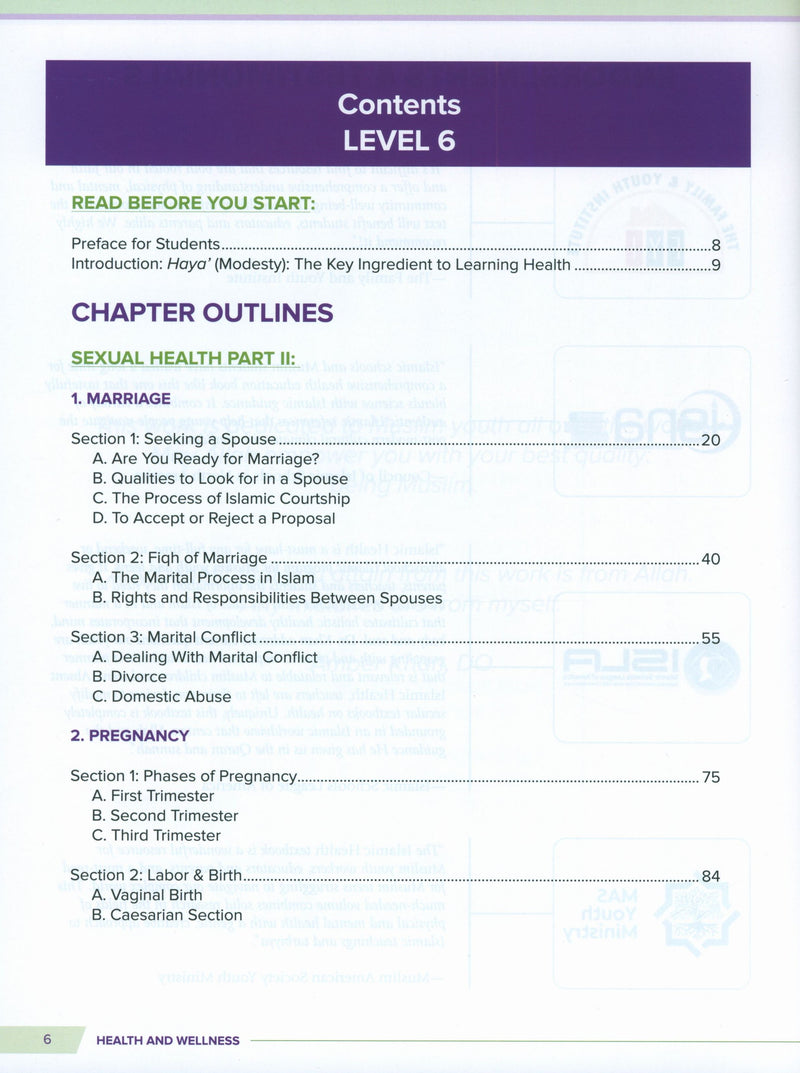 Health and Wellness  (From an Islamic Perspective) Leve 6