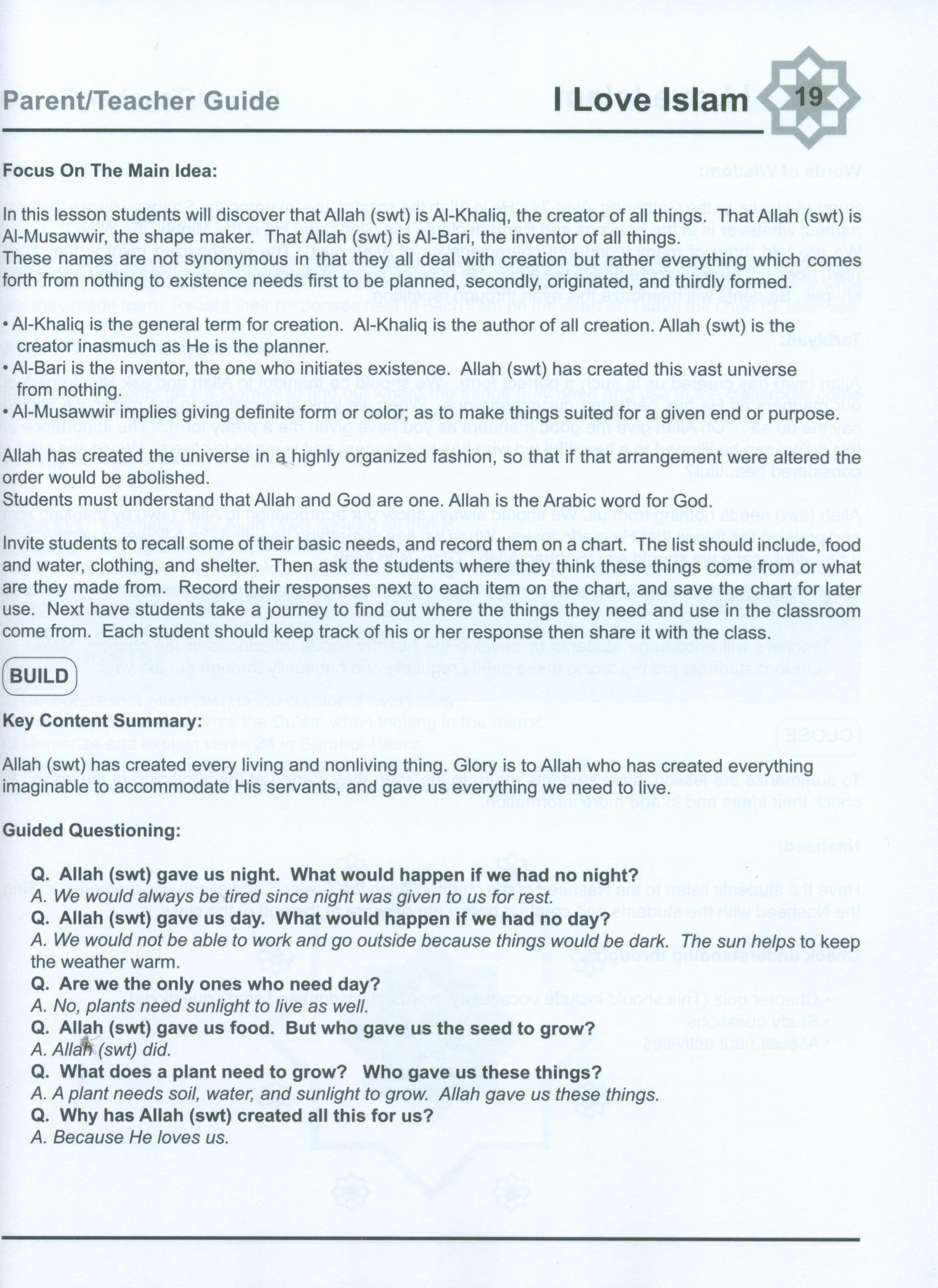 I Love Islam Weekend Edition Teacher / Parent Guide 1