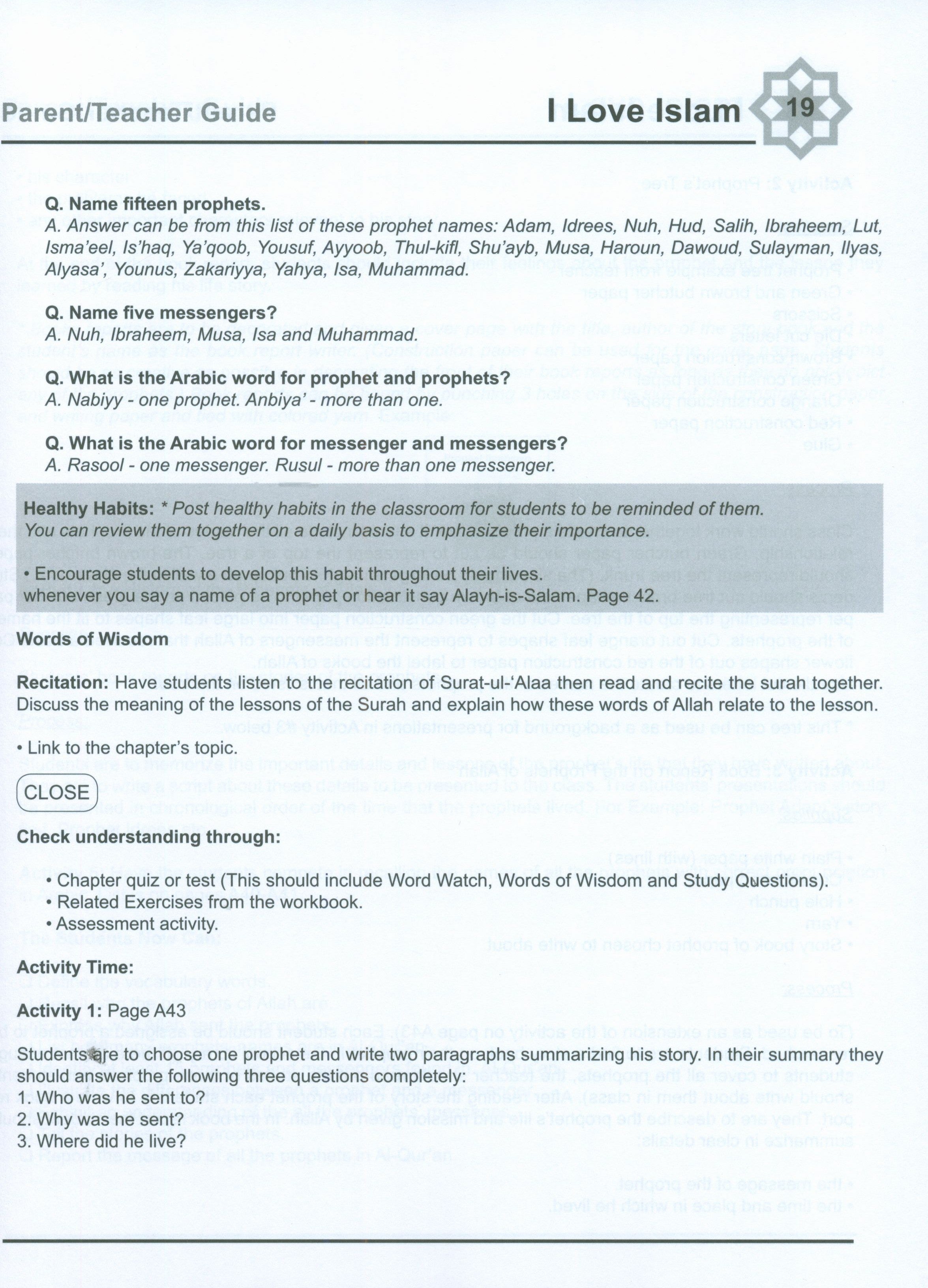 I Love Islam Weekend Edition Teacher / Parent Guide 4