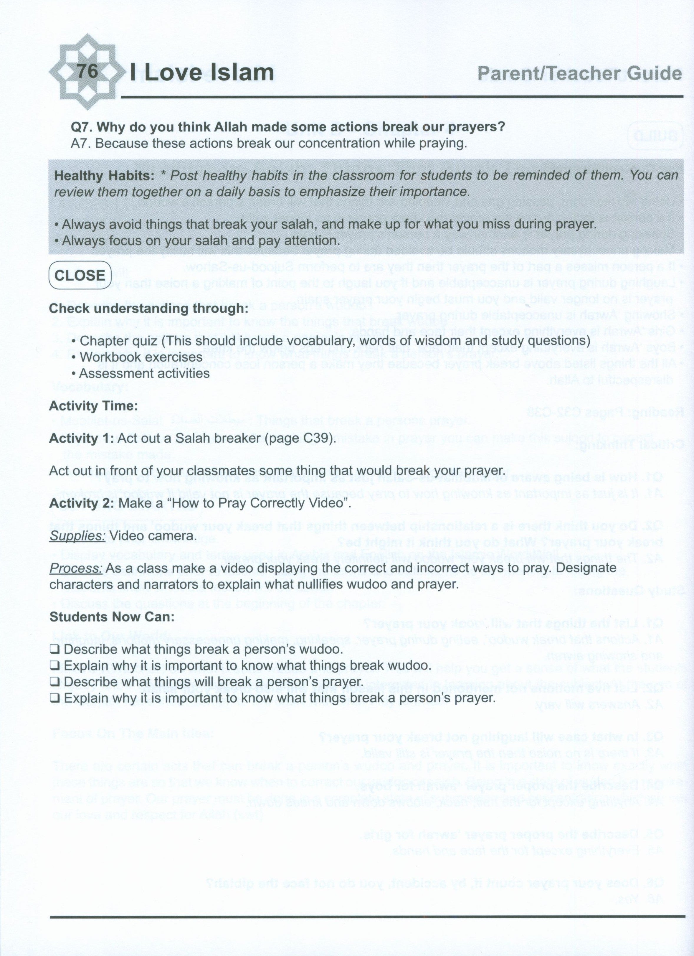 I Love Islam Weekend Edition Teacher / Parent Guide 4
