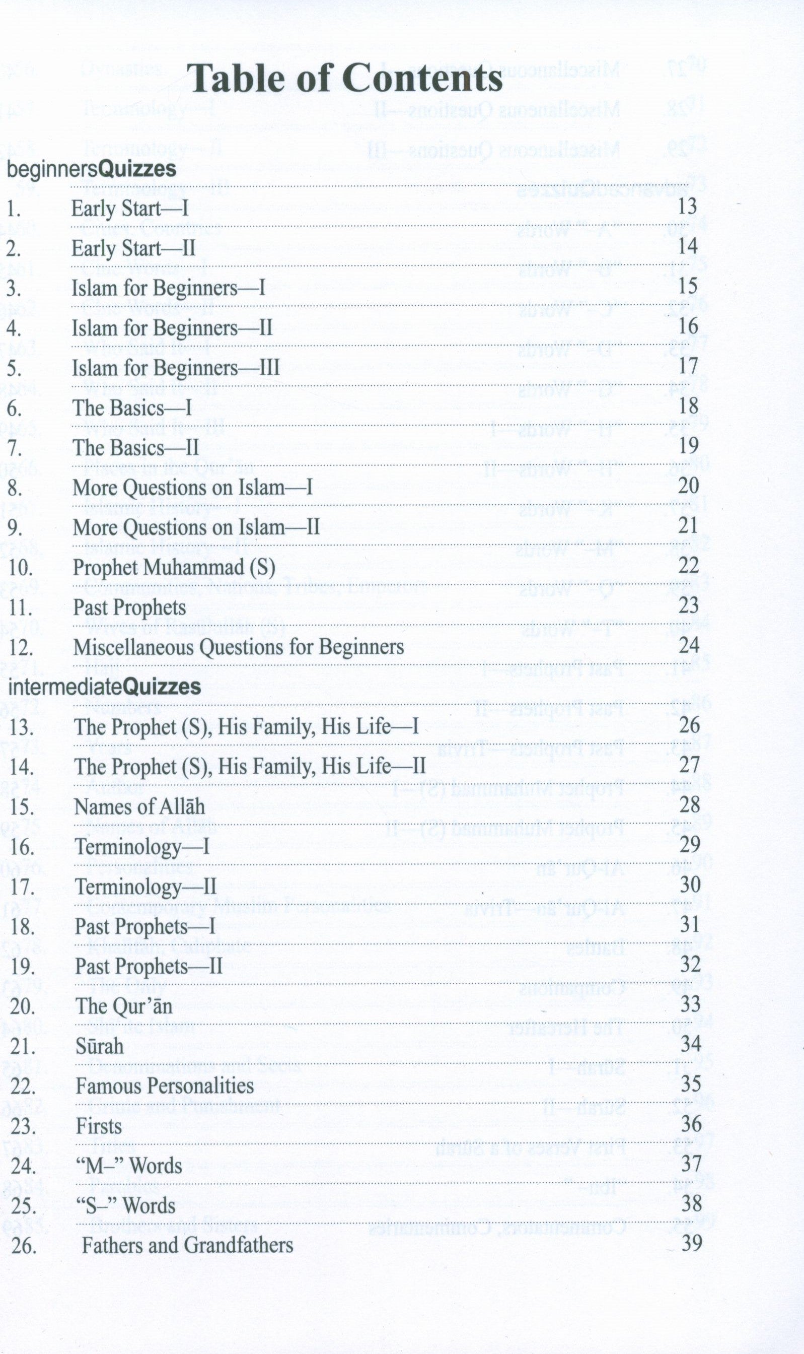 Quiz Book on Islam
