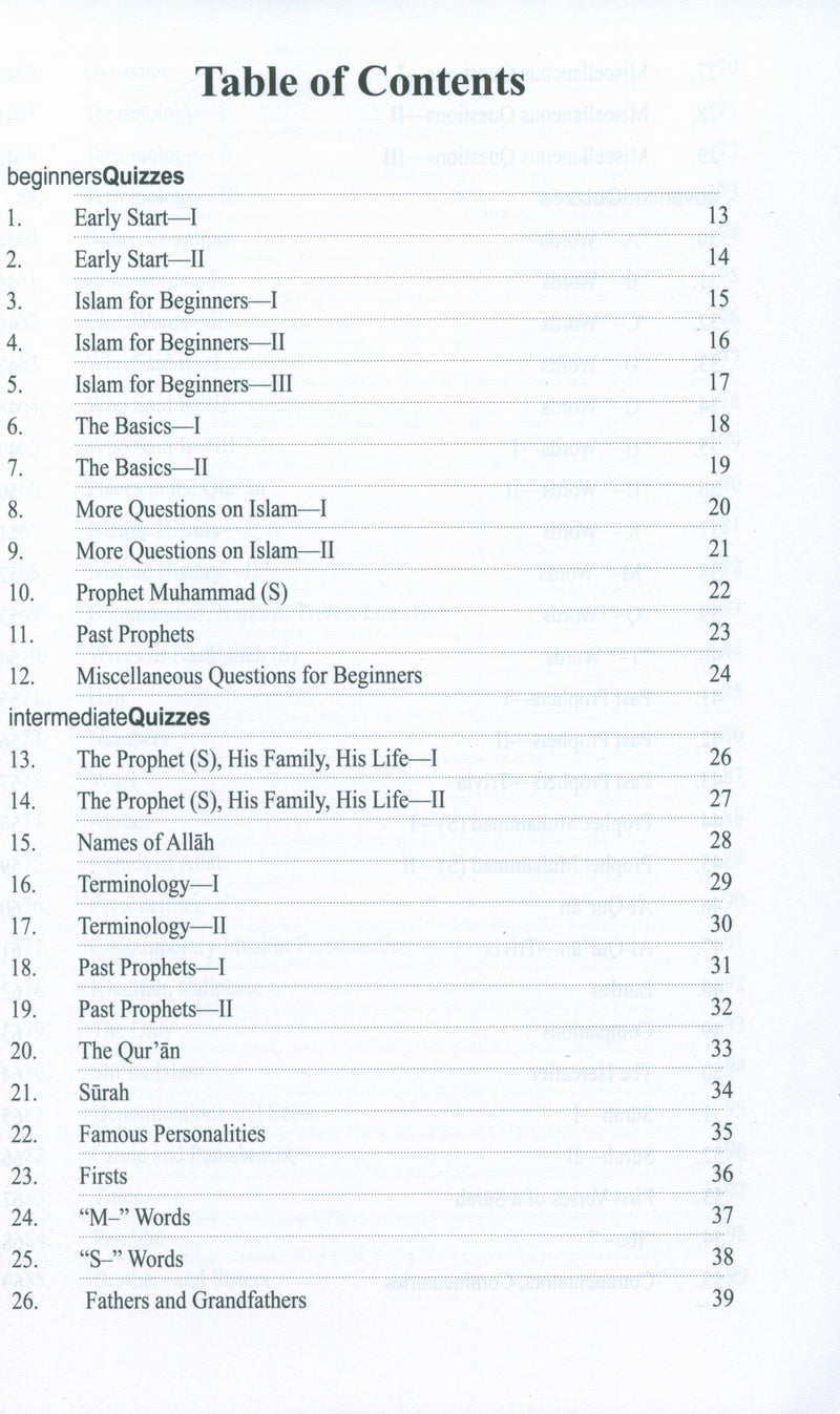 Quiz Book on Islam