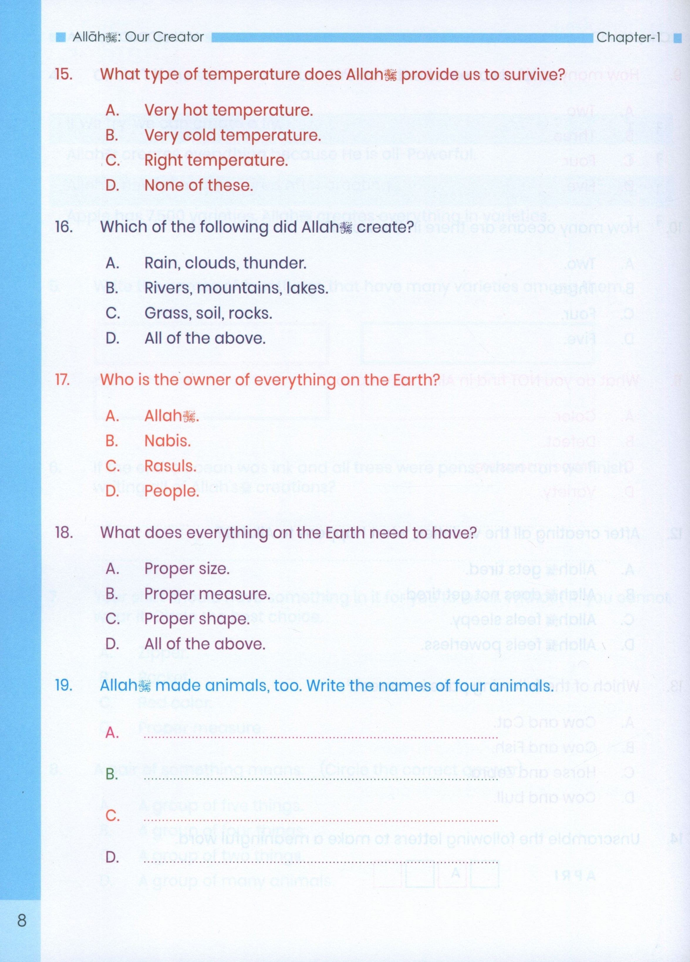 The Message of Islam Workbook Level 1