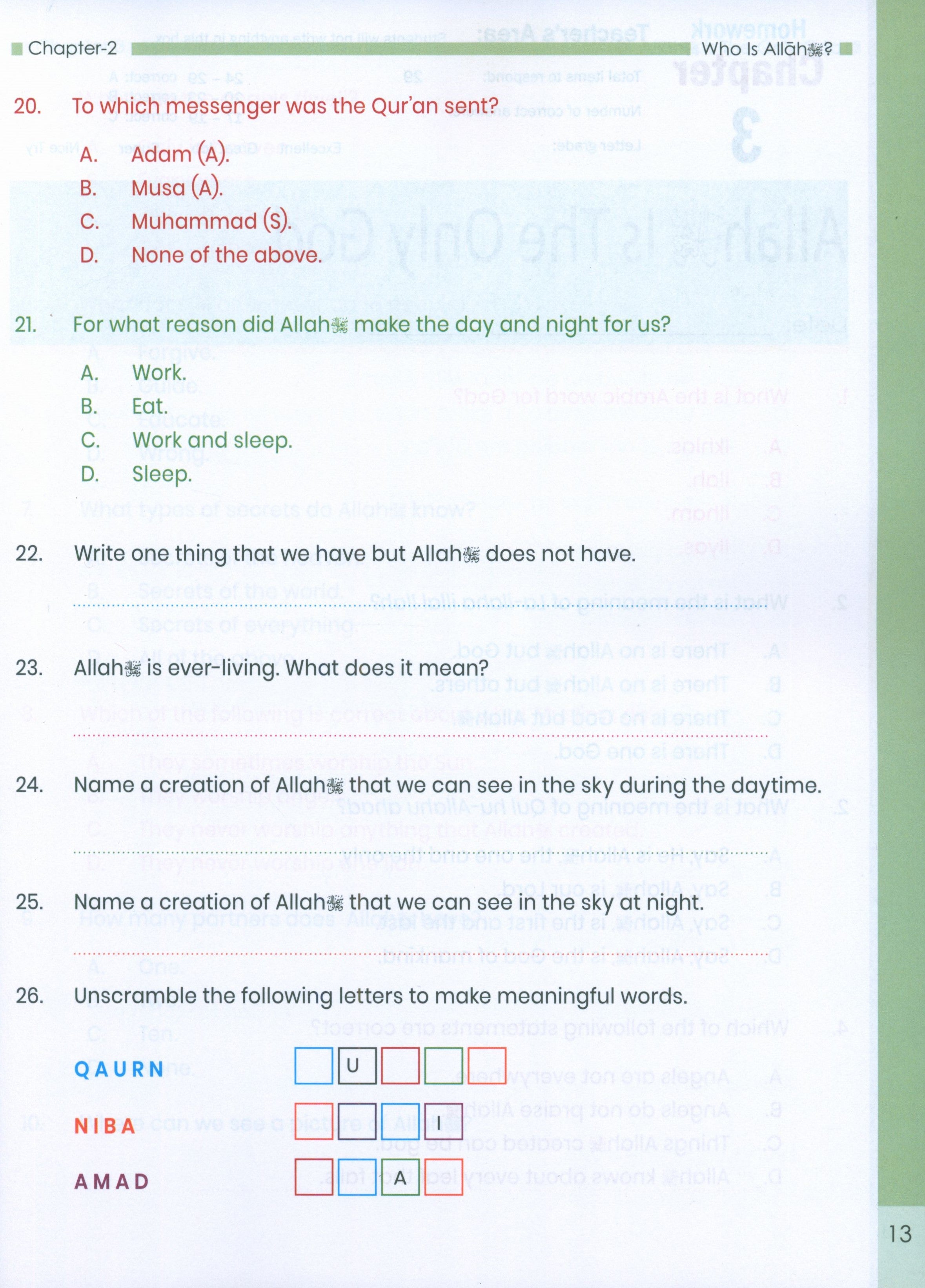 The Message of Islam Workbook Level 1