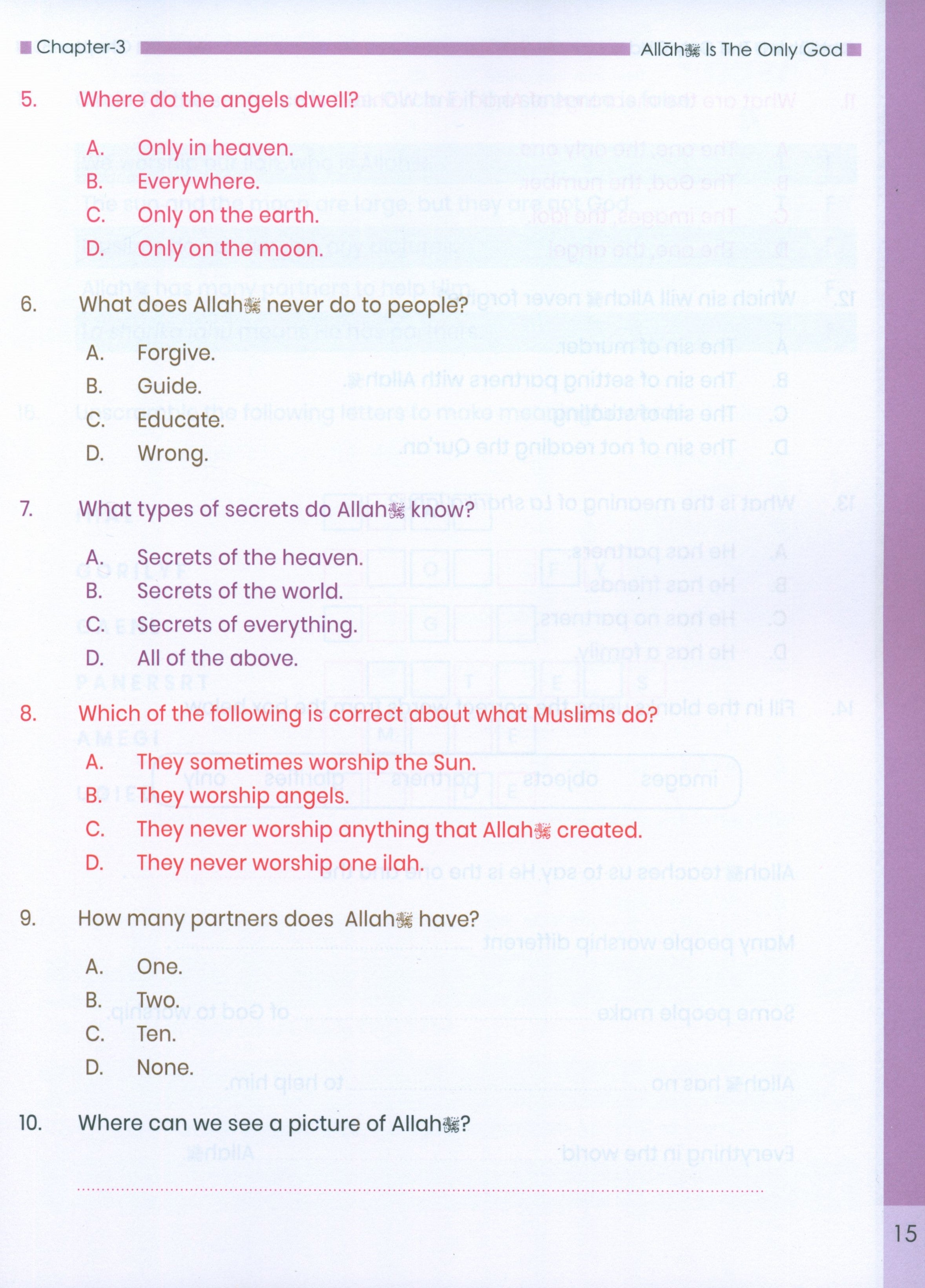 The Message of Islam Workbook Level 1
