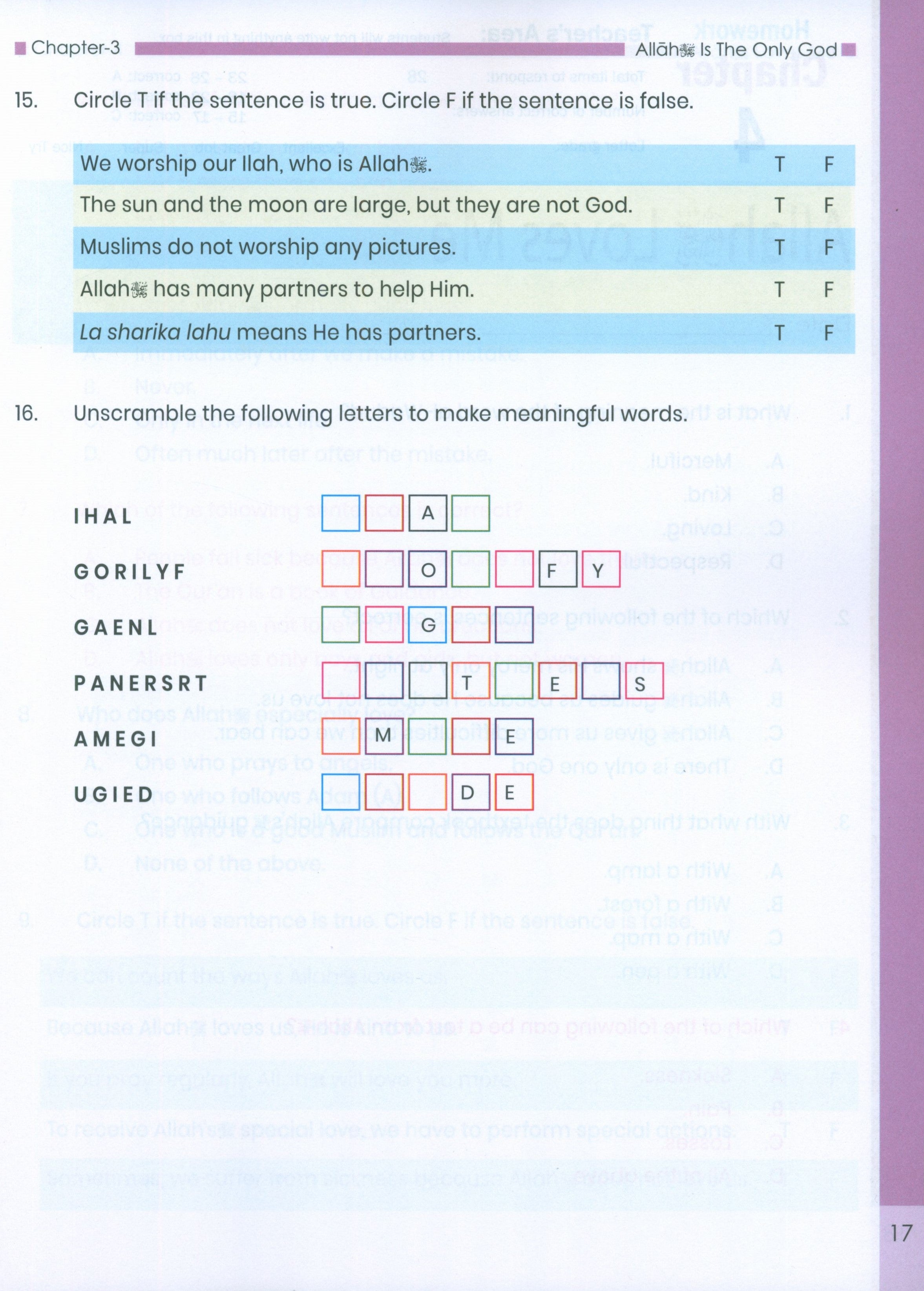 The Message of Islam Workbook Level 1