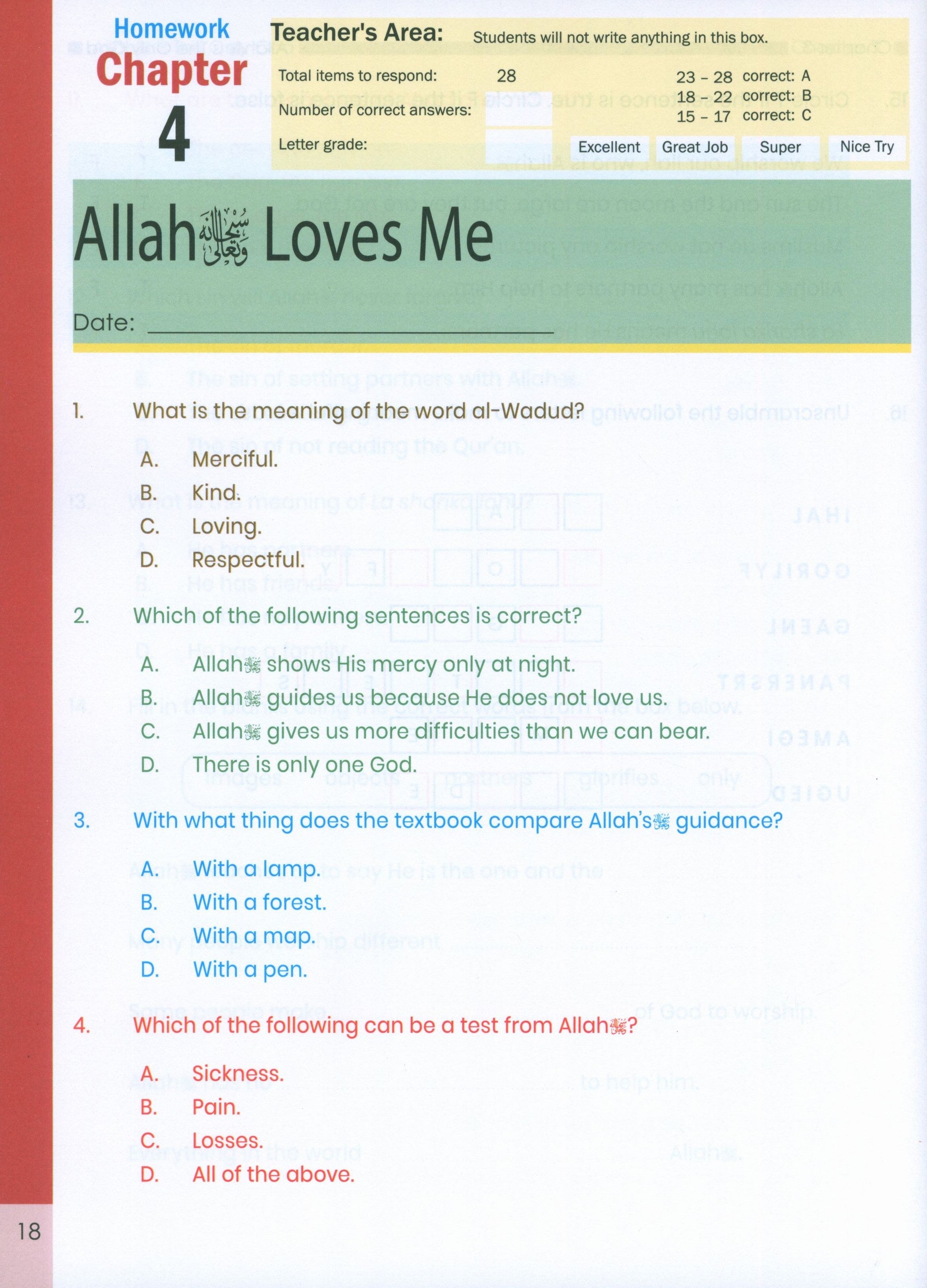 The Message of Islam Workbook Level 1