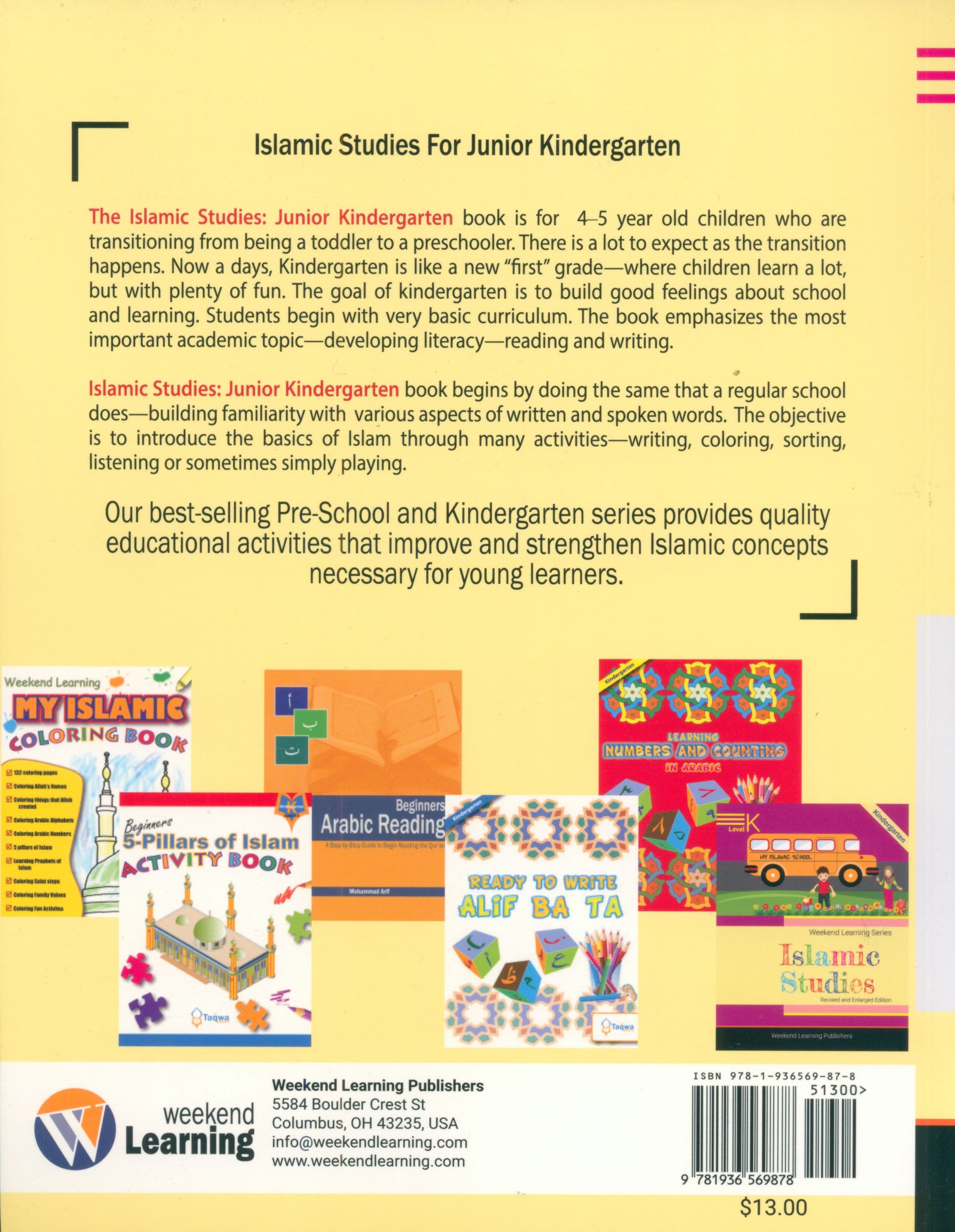 Weekend Learning Islamic Studies Level Junior Kindergarten