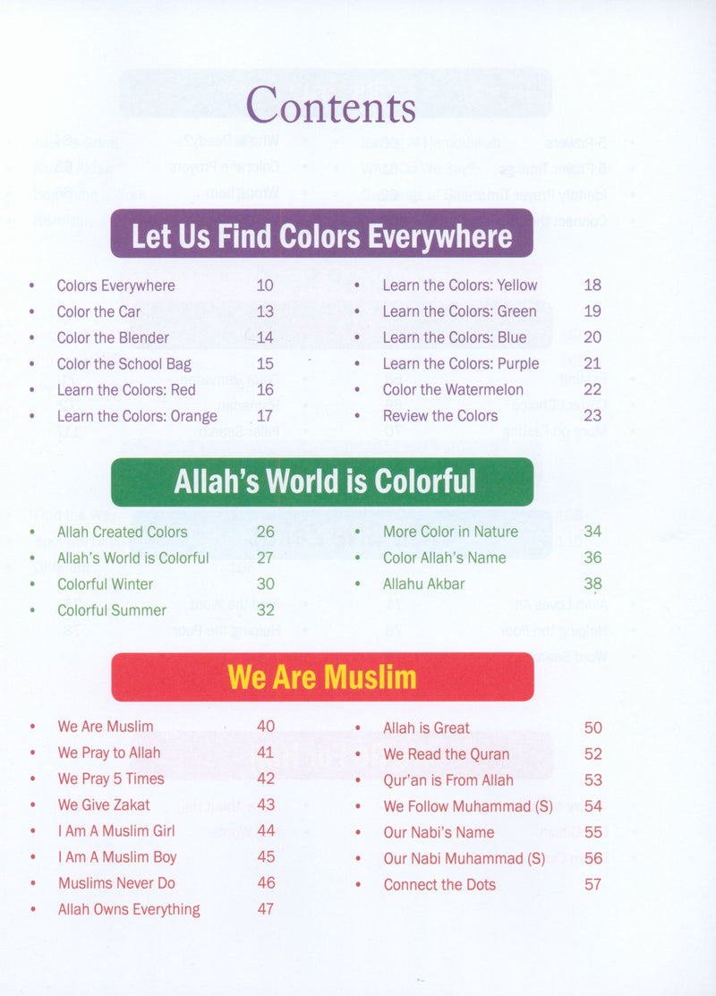Weekend Learning Islamic Studies Level Junior Kindergarten