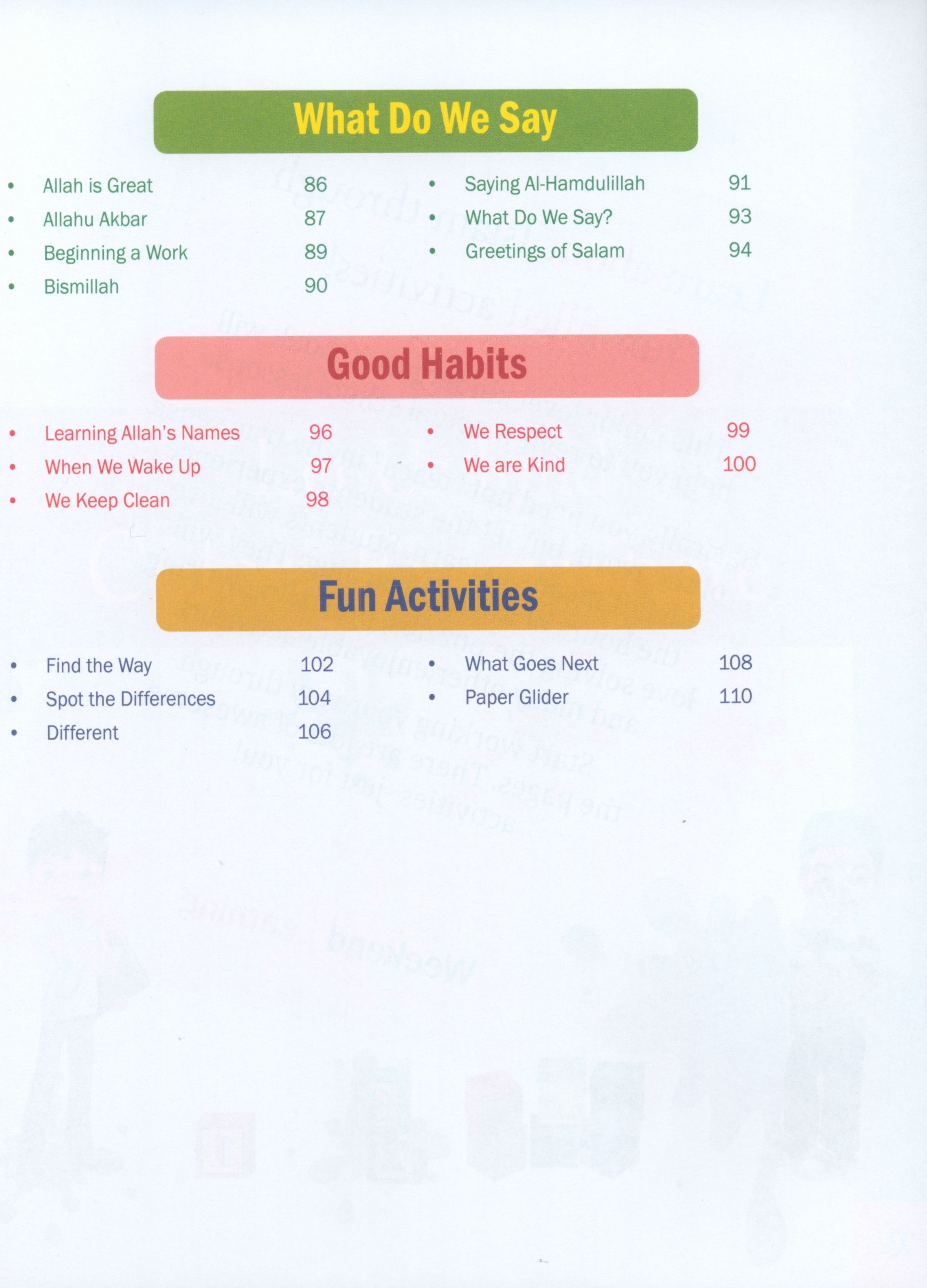 Weekend Learning Islamic Studies Level Junior Kindergarten