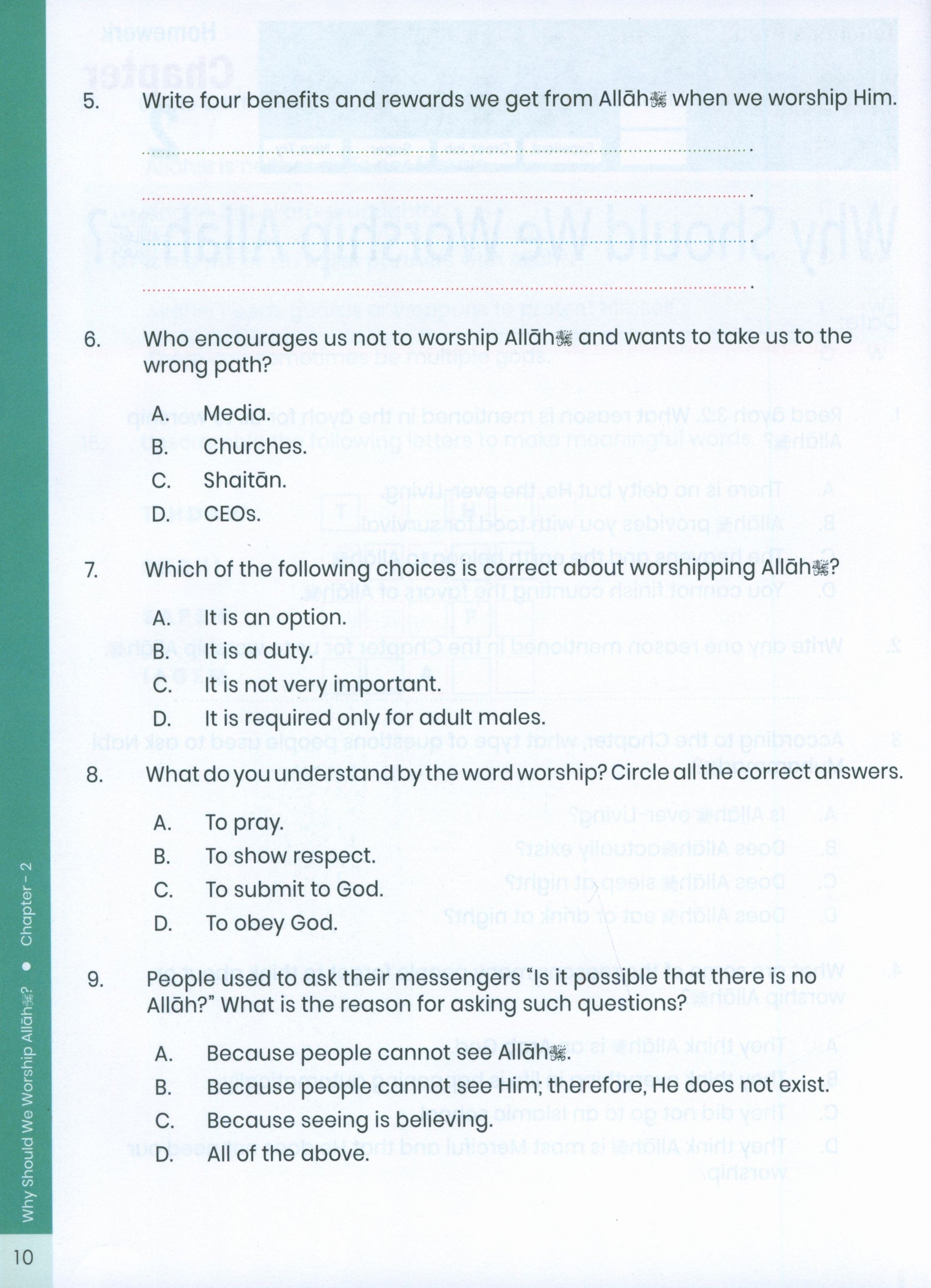 The Message of Islam Workbook Level 3