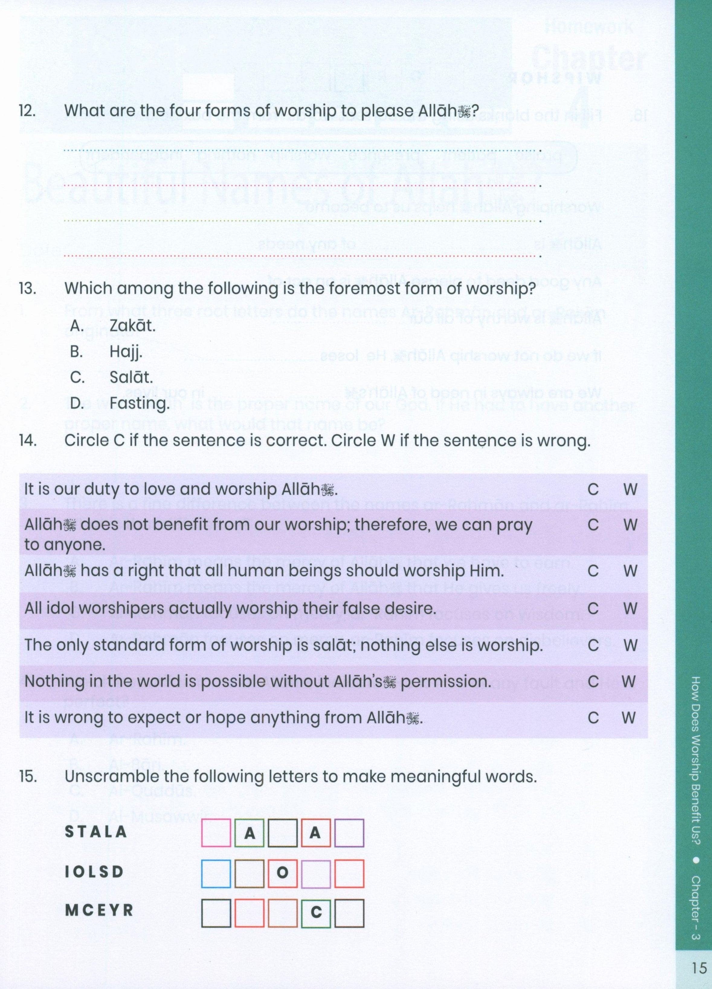 The Message of Islam Workbook Level 3