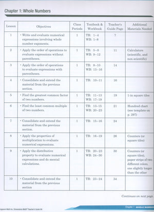 دليل المعلم Dimensions Math 6A