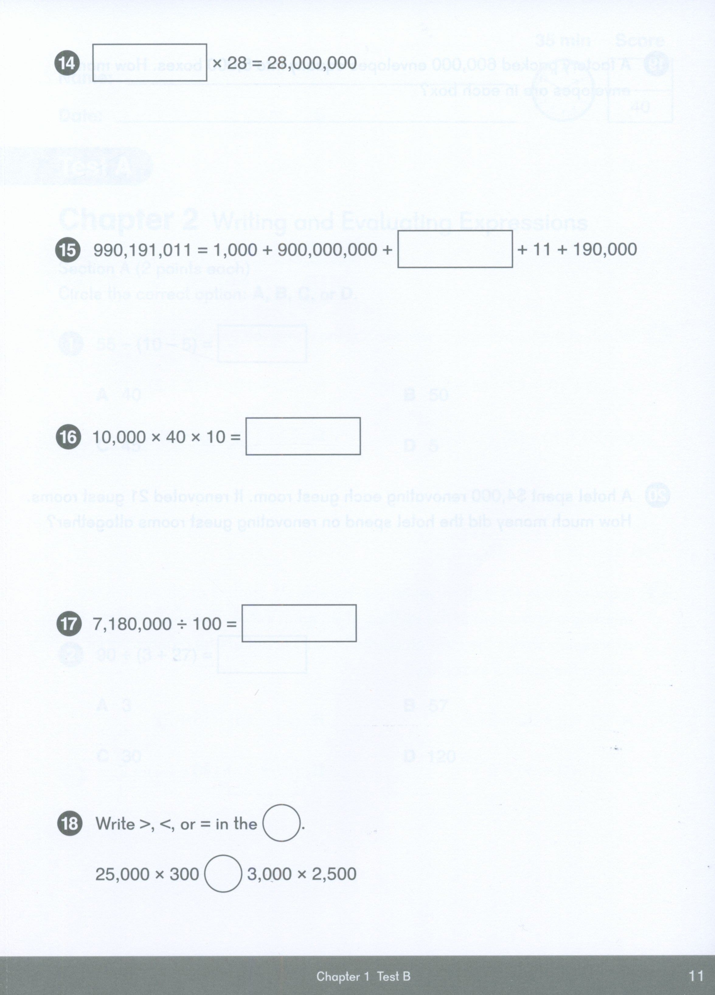 Dimensions Math Tests 5A