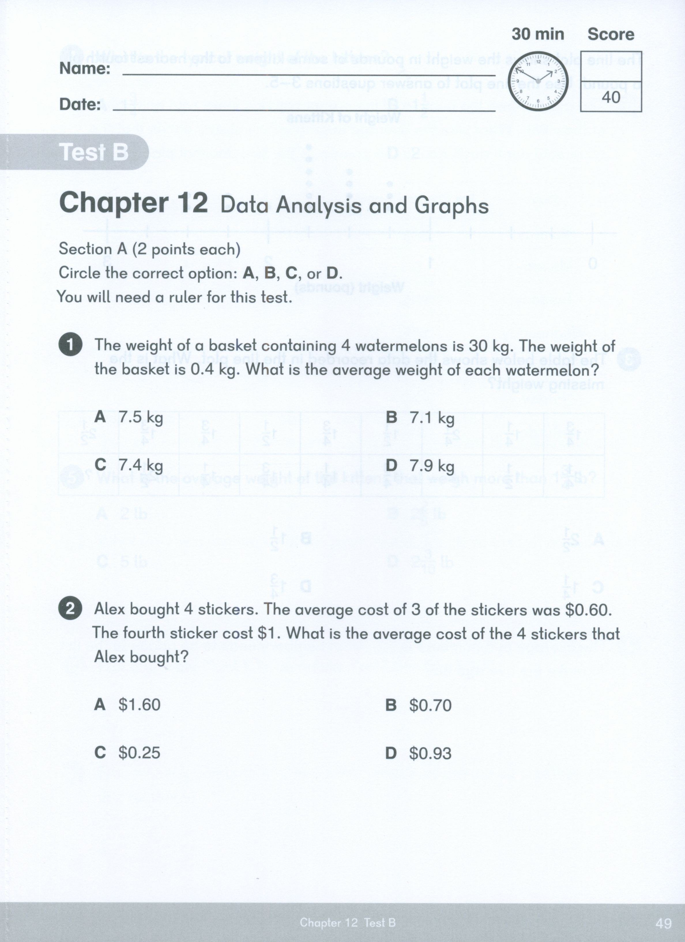 Dimensions Math Tests 5B