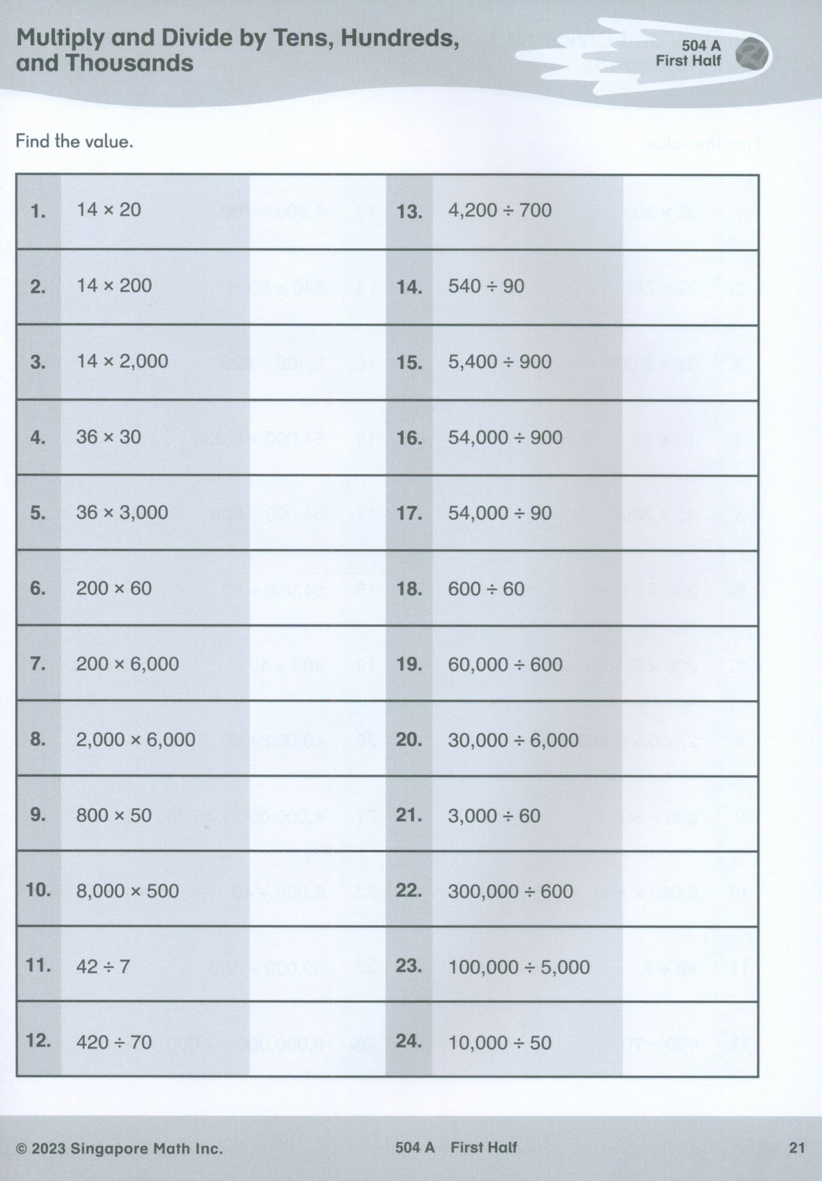 Singapore Math® Sprints 5
