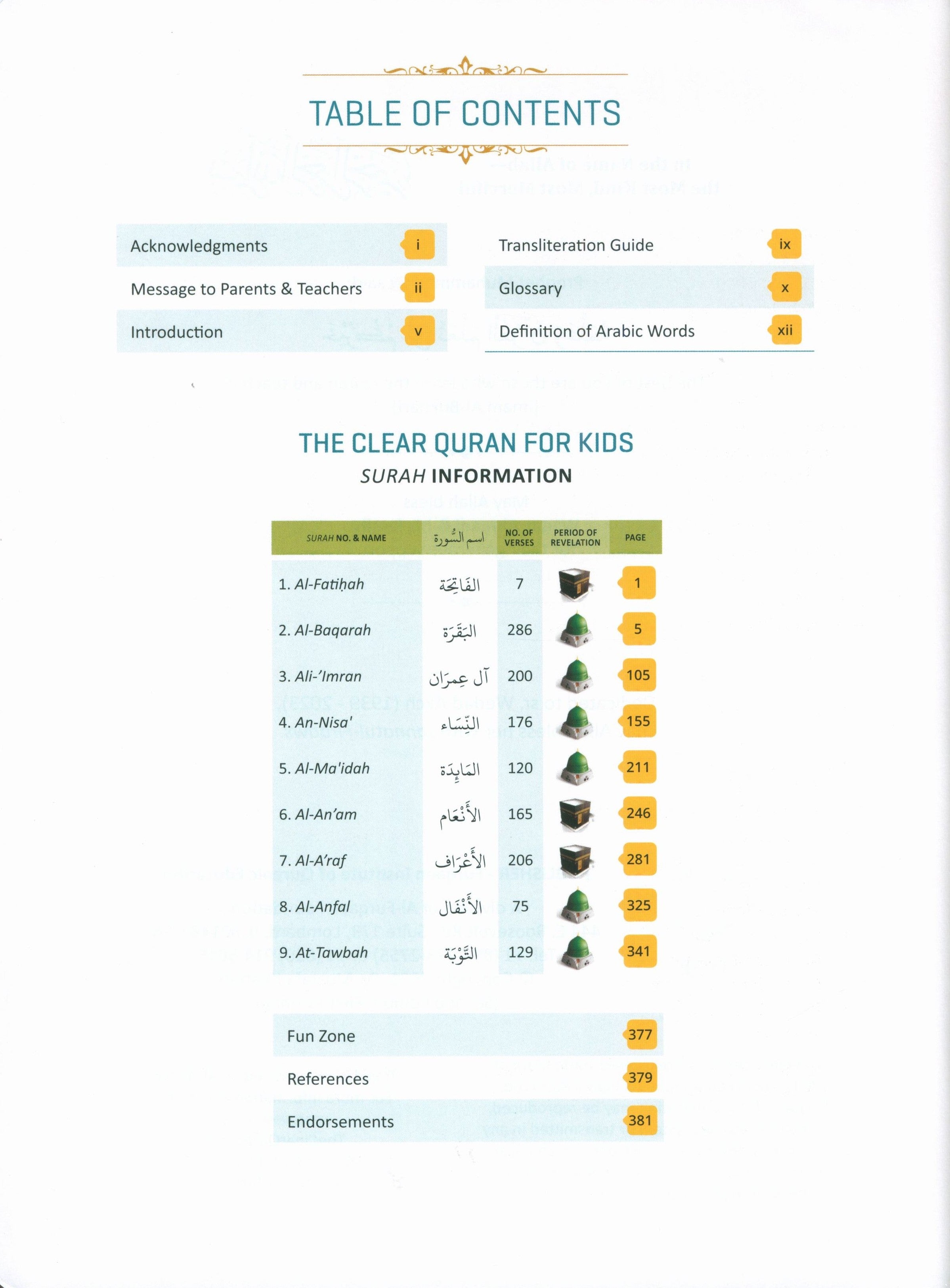 The Clear Quran Tafsir For Kids: Surahs 1-9 (Volume 1)