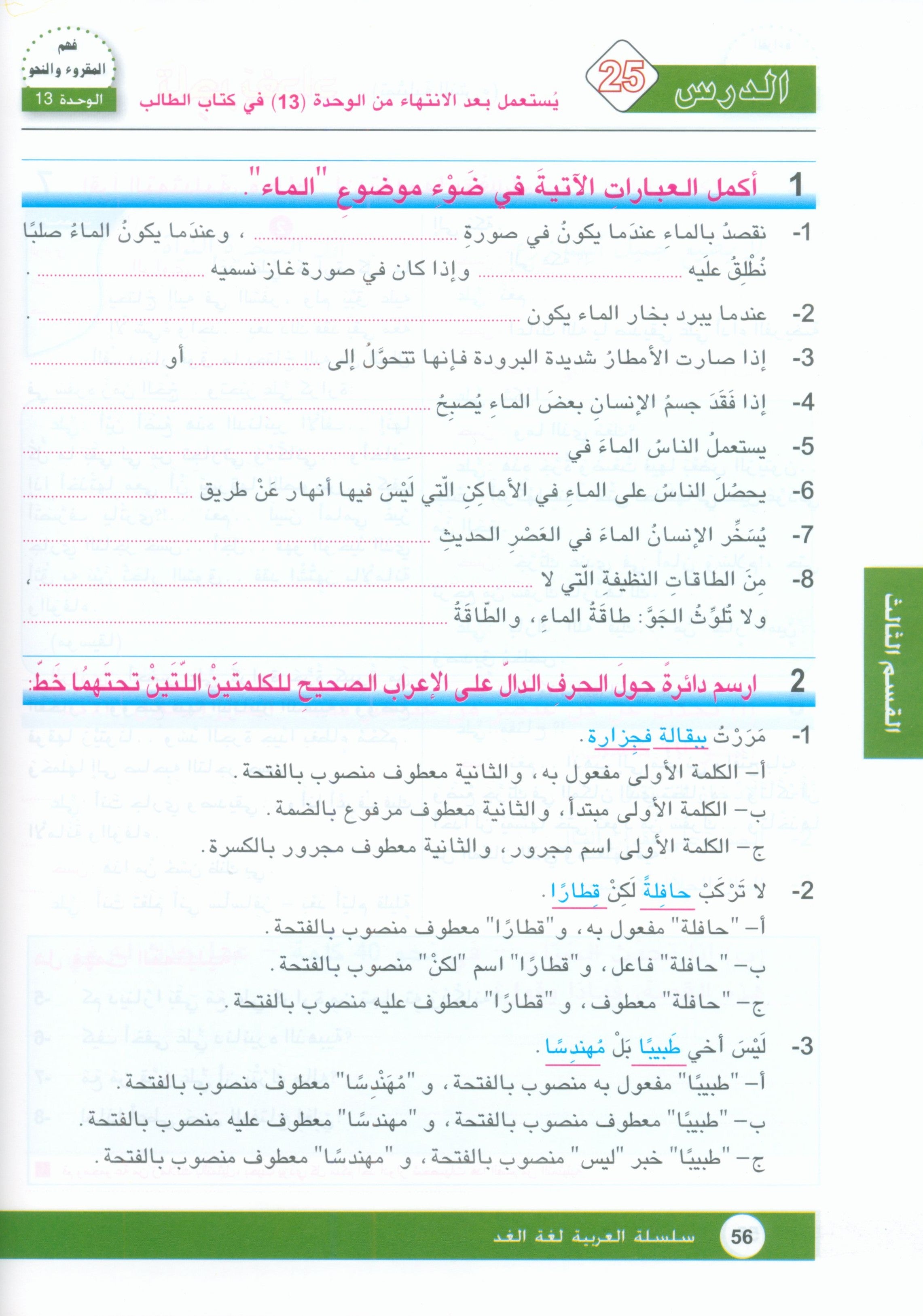 Arabic is the Language of Tomorrow: Workbook Level 8 العربية لغة الغد