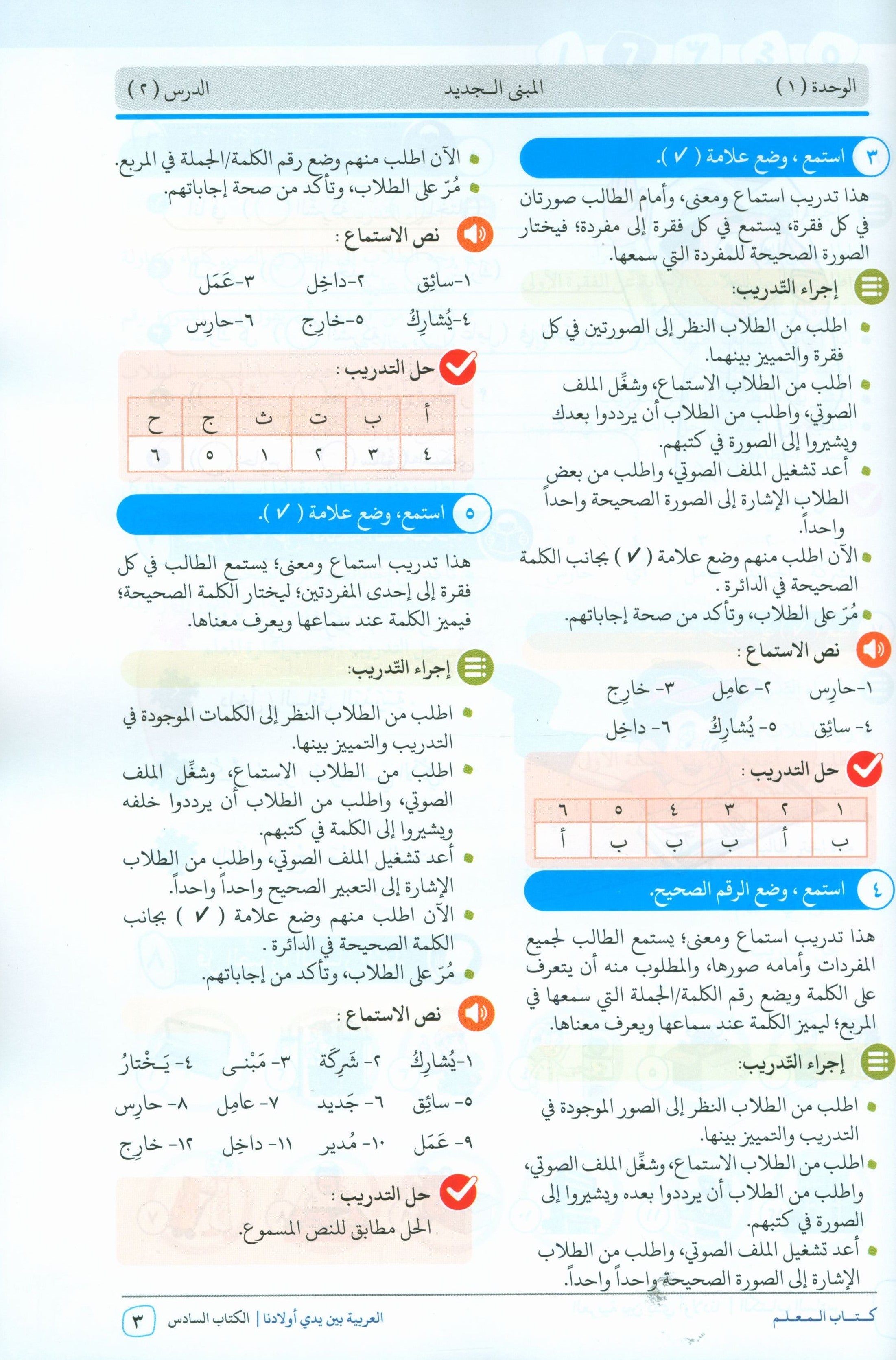 Arabic Between Our Children's Hands Teacher Guide Level 6 العربية بين يدي أولادنا
