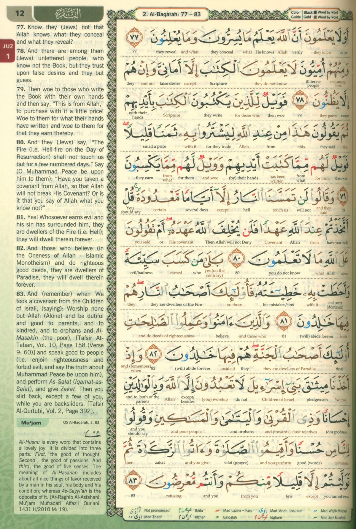 Al-Quran Al-Karim Maqdis Word By Word Translation & Color Coded Tajweed Size B5 7.5 X 9