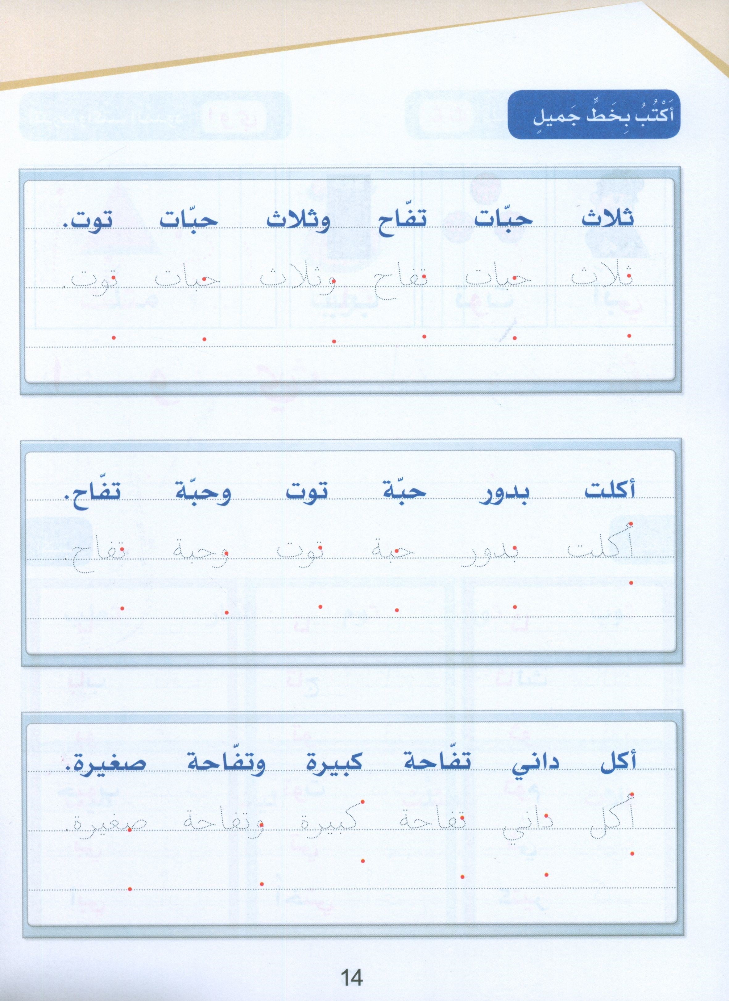 Arabic Sanabel Handwriting Skills level 1 سنابل المهارات الكتابية