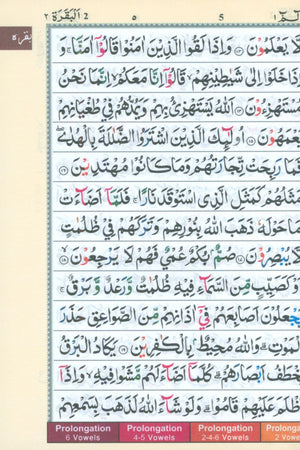 Color Coded Tajweed Quran Indian Calligraphy Size 5 x 7 (Arabic Edition)