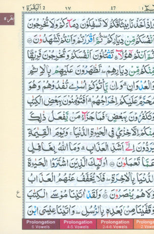 Color Coded Tajweed Quran Indian Calligraphy Size 5 x 7 (Arabic Edition)