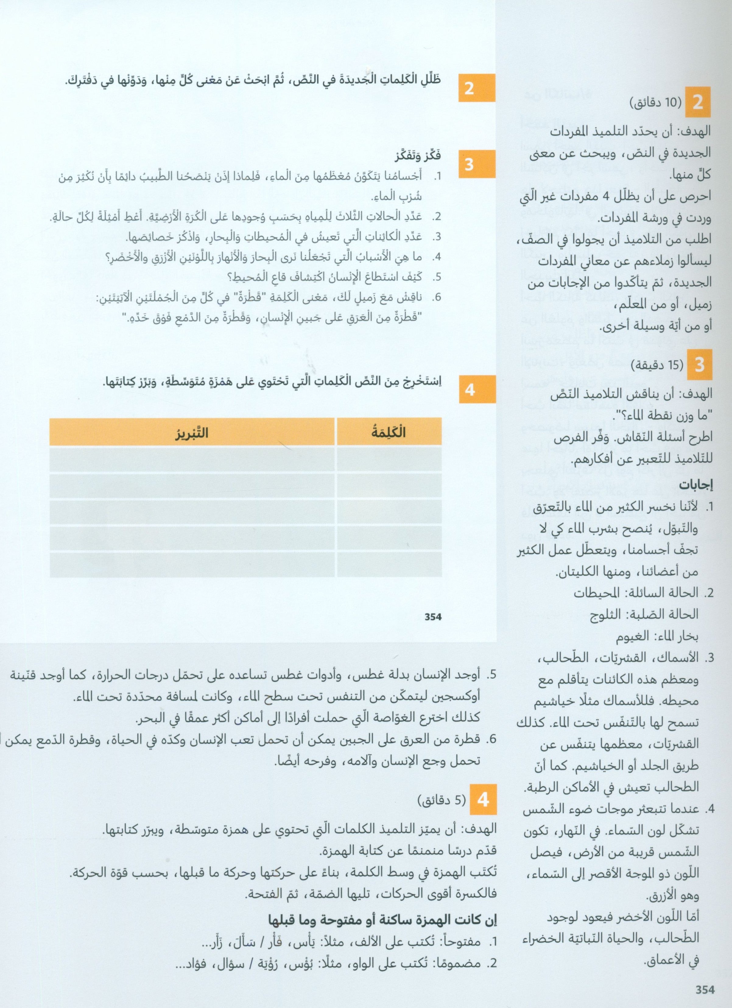 دليل المعلم للغة العربية: الصف السادس الجزء الثاني
