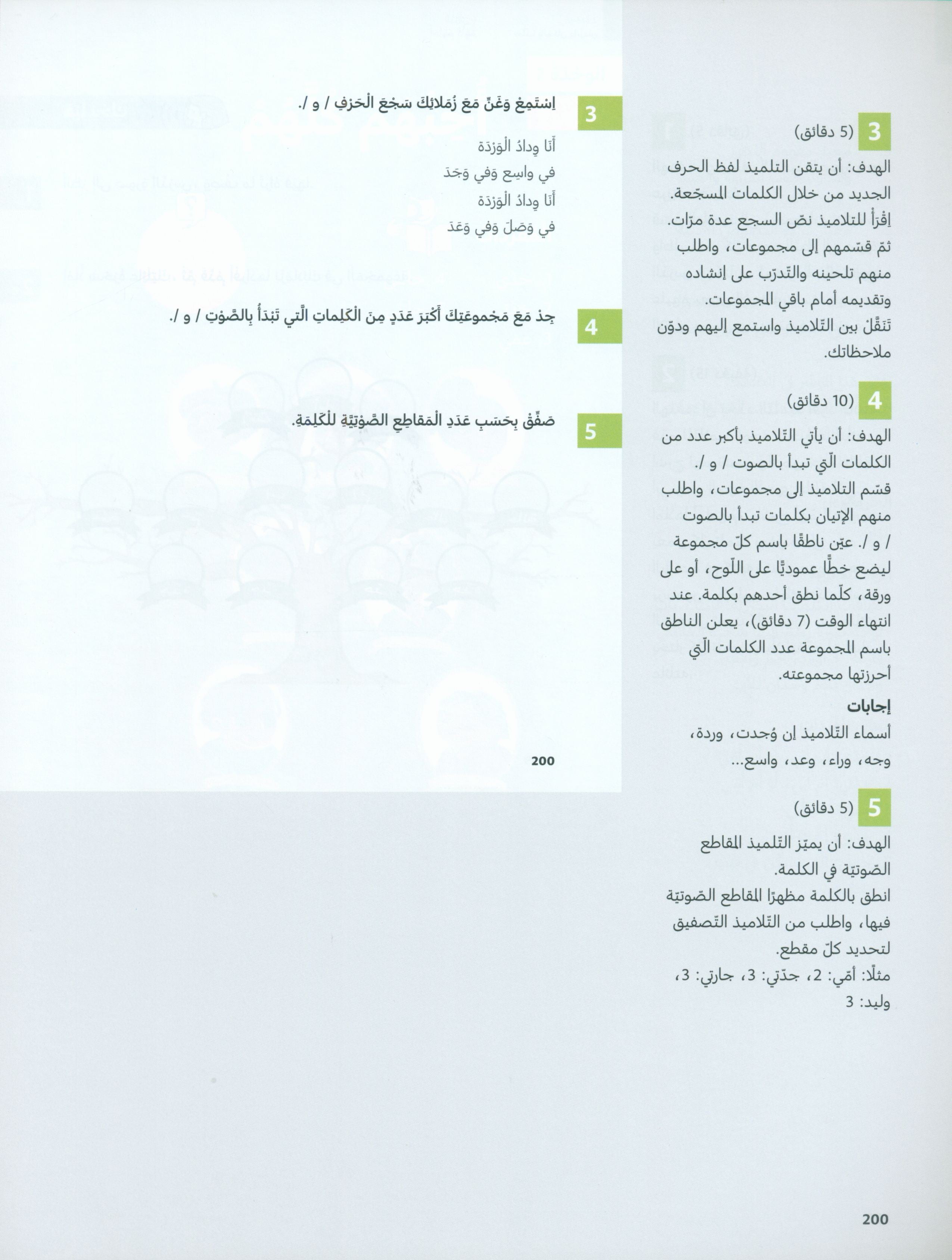 In Arabic Teacher Guide: KG Part 1 بالعربي